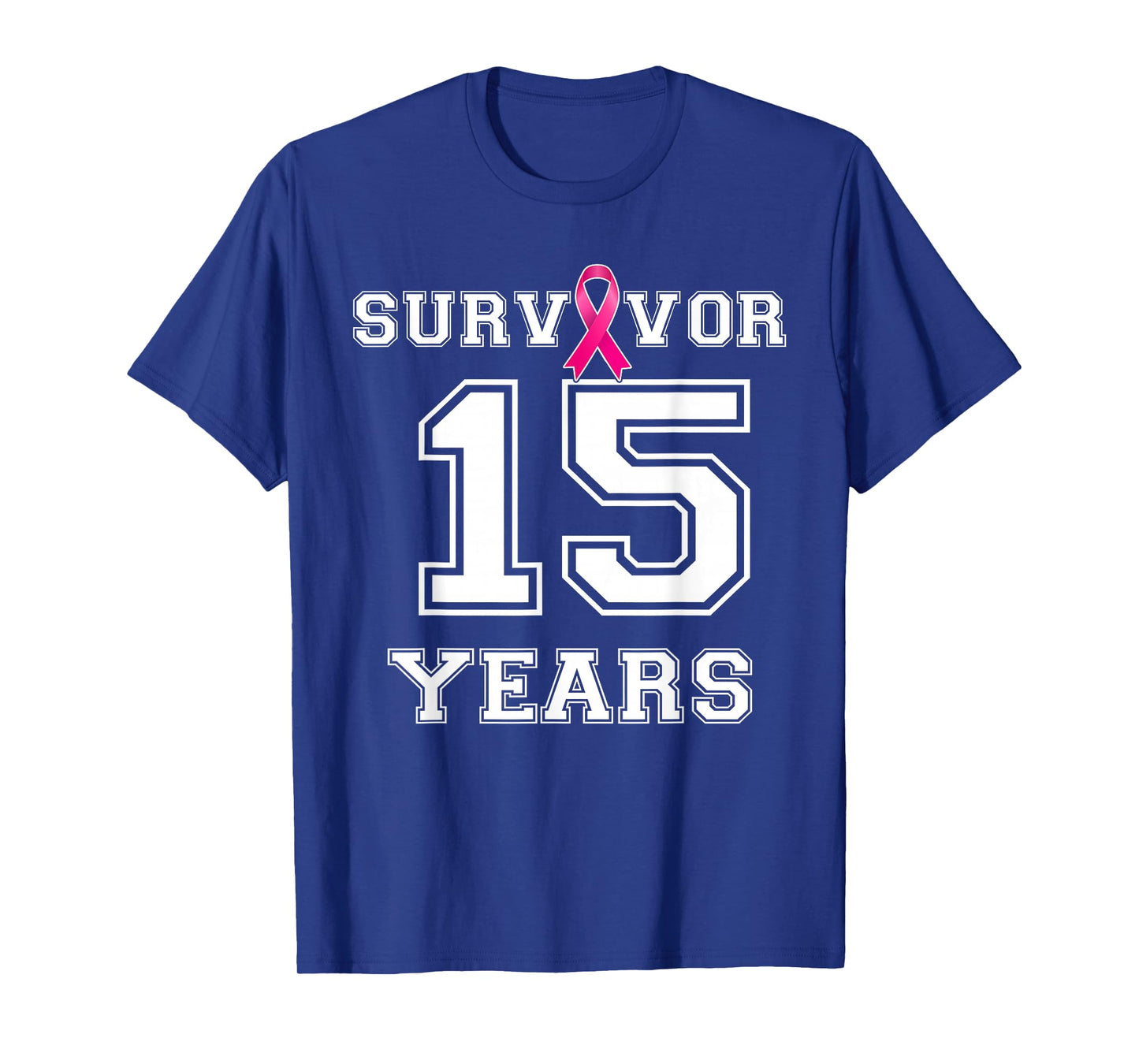 Survivor 15 Years Breast Cancer Free Support Awareness T-Shirt