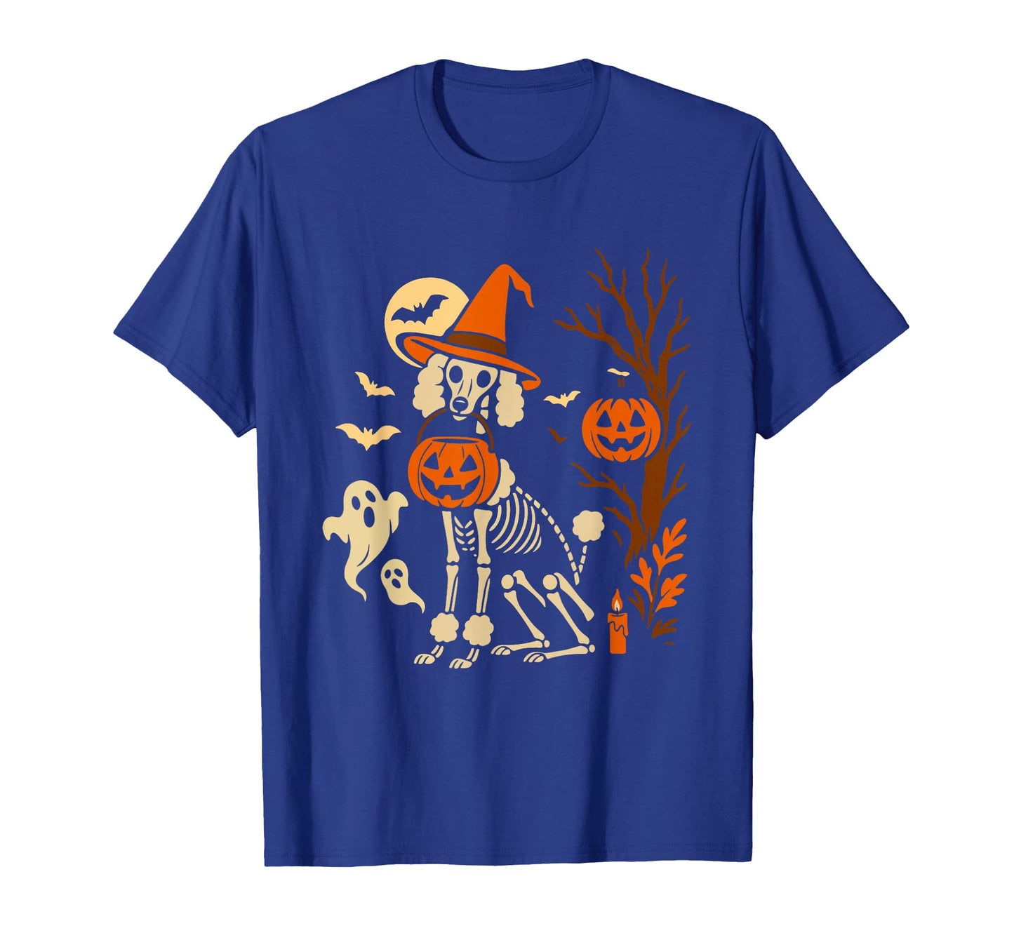 Funny Skeleton Poodle Halloween Poodle Dog Mom Poodle Lover T-Shirt
