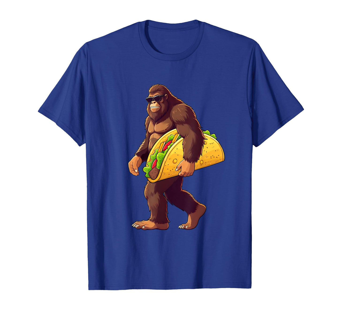 Bigfoot Carrying Taco Funny Taco Lover Boys Men Sasquatch T-Shirt