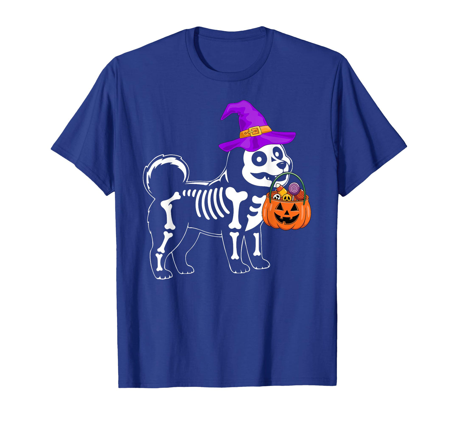 Shiba Inu Dog Halloween Spooky Skeleton Trick or Treat T-Shirt