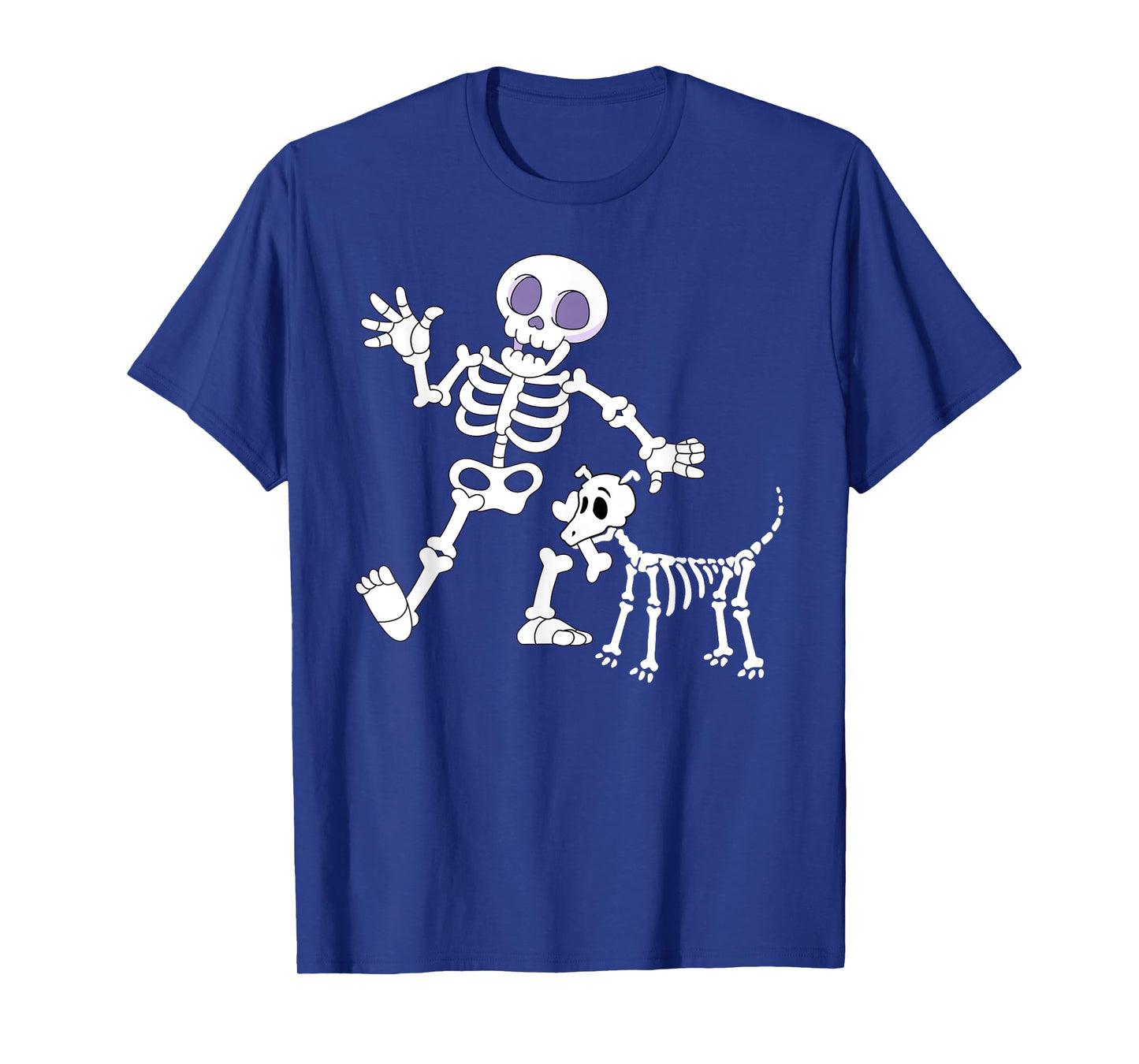 Funny Skeleton and Dog Halloween Costume Dog Skull Spooky T-Shirt