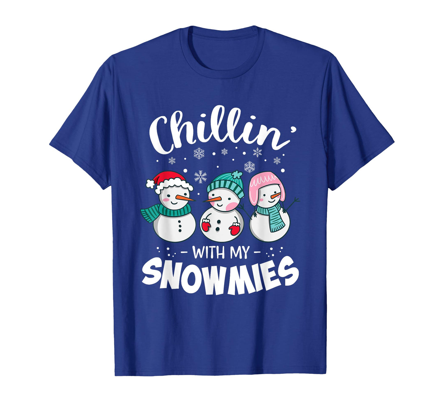 Chillin With My Snowmie Women Christmas Snowman Teacher Snow T-Shirt