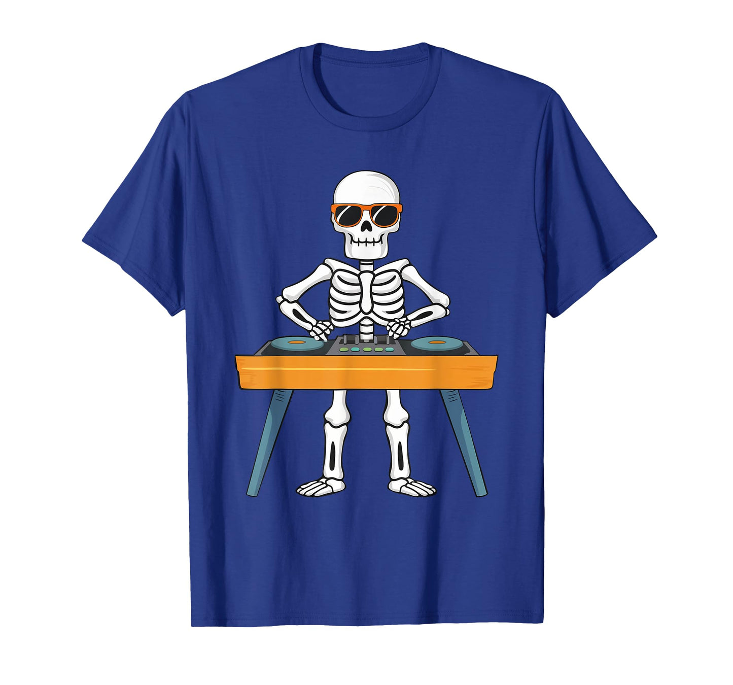 Funny Skeleton Playing DJ Music Kids Boys Girls Halloween T-Shirt