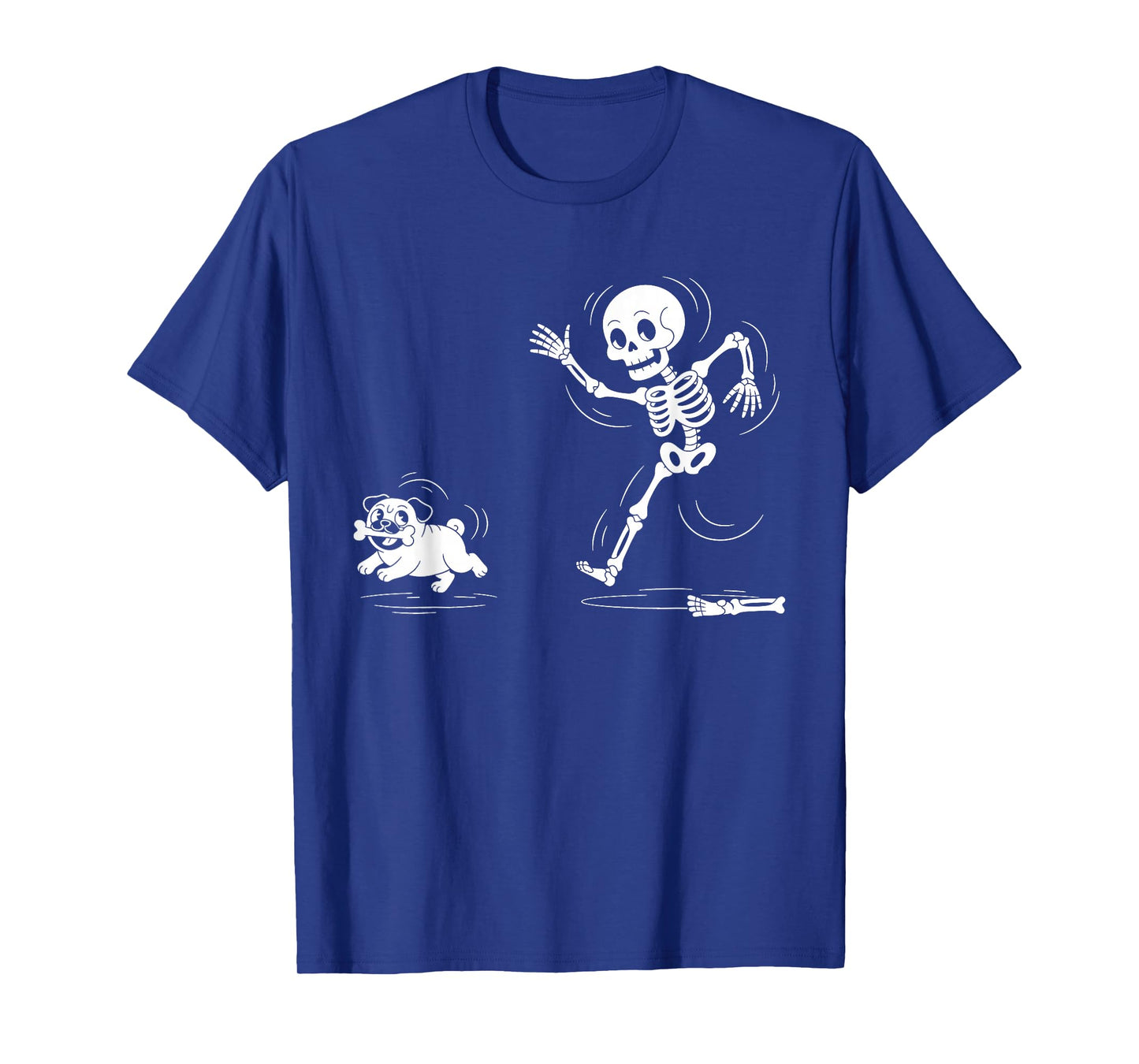 Funny Dog Steals Skeleton Bone Halloween Art Humor T-Shirt