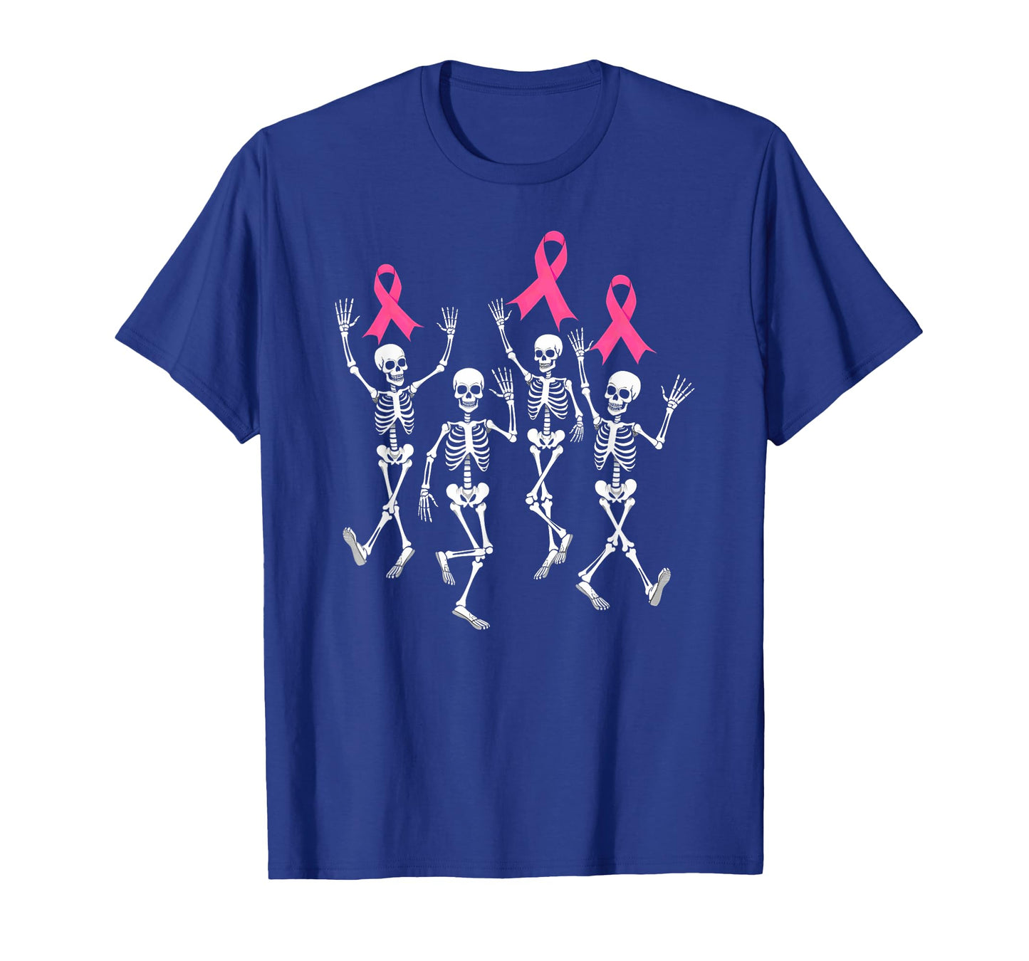 Breast Cancer Awareness Skeleton Dancing Halloween T-Shirt