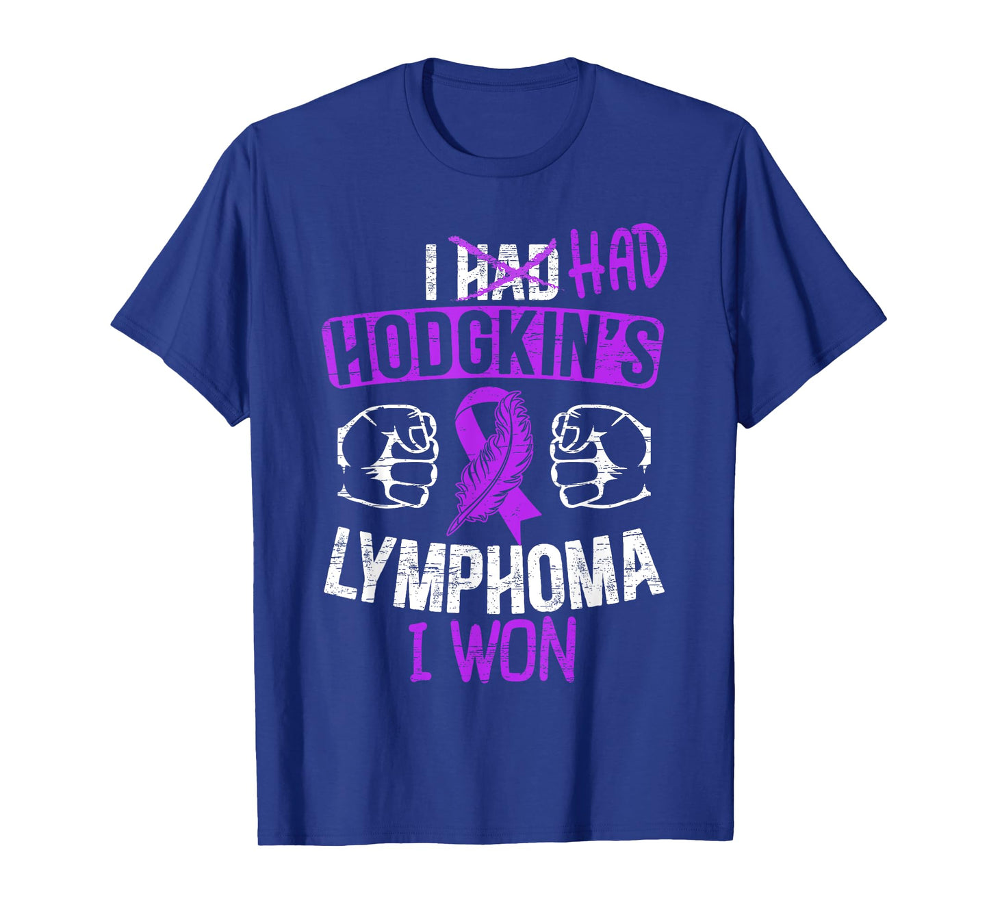 Hodgkin Lymphoma Awareness SteMi Apparel Unisex-Adults Black Modern Awareness Awareness Ribbon Graphic Cotton Blend Crew Neck Short Sleeve T-Shirt Small