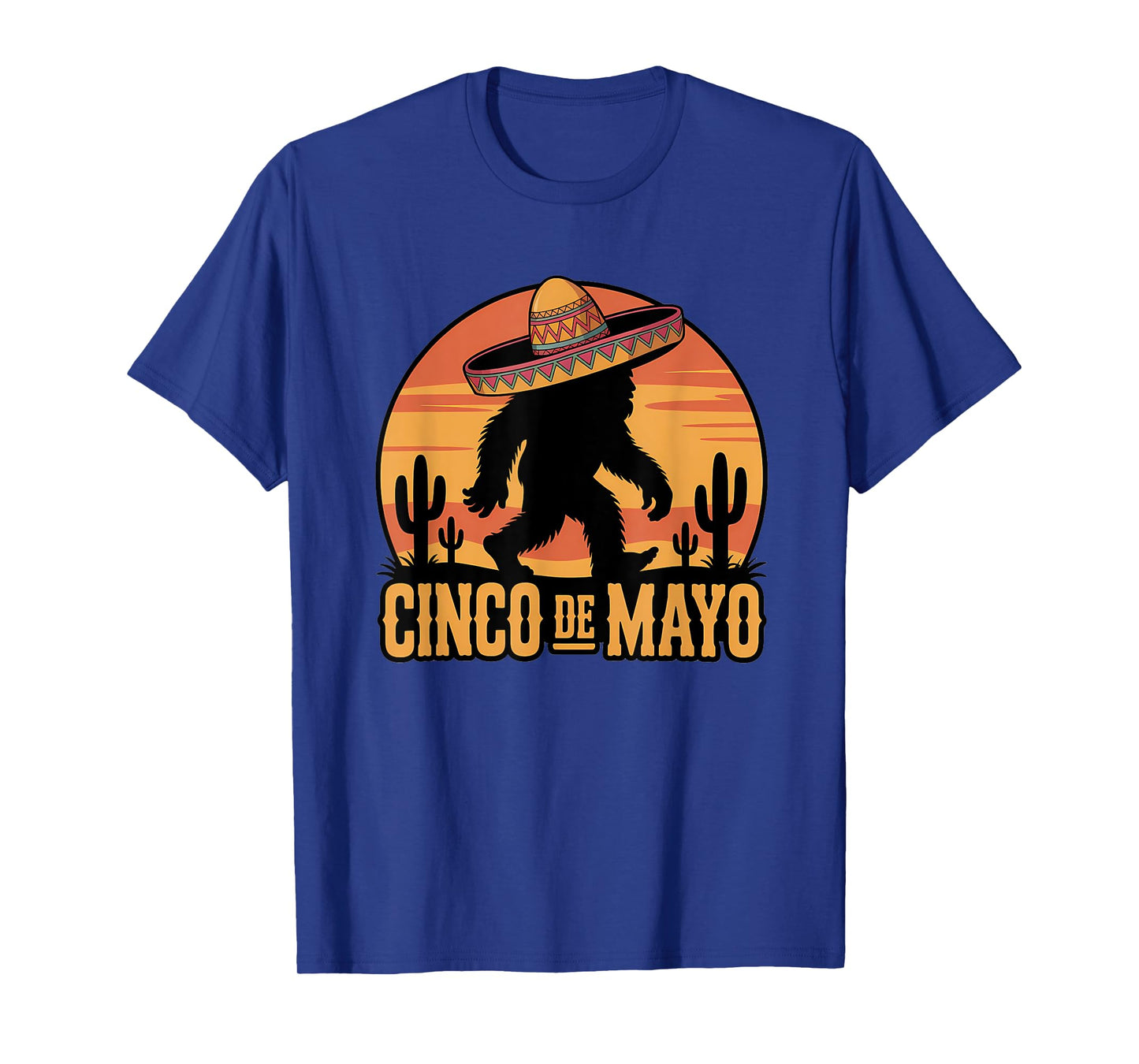Cinco de Mayo Bigfoot Sombrero Desert Sunset T-Shirt