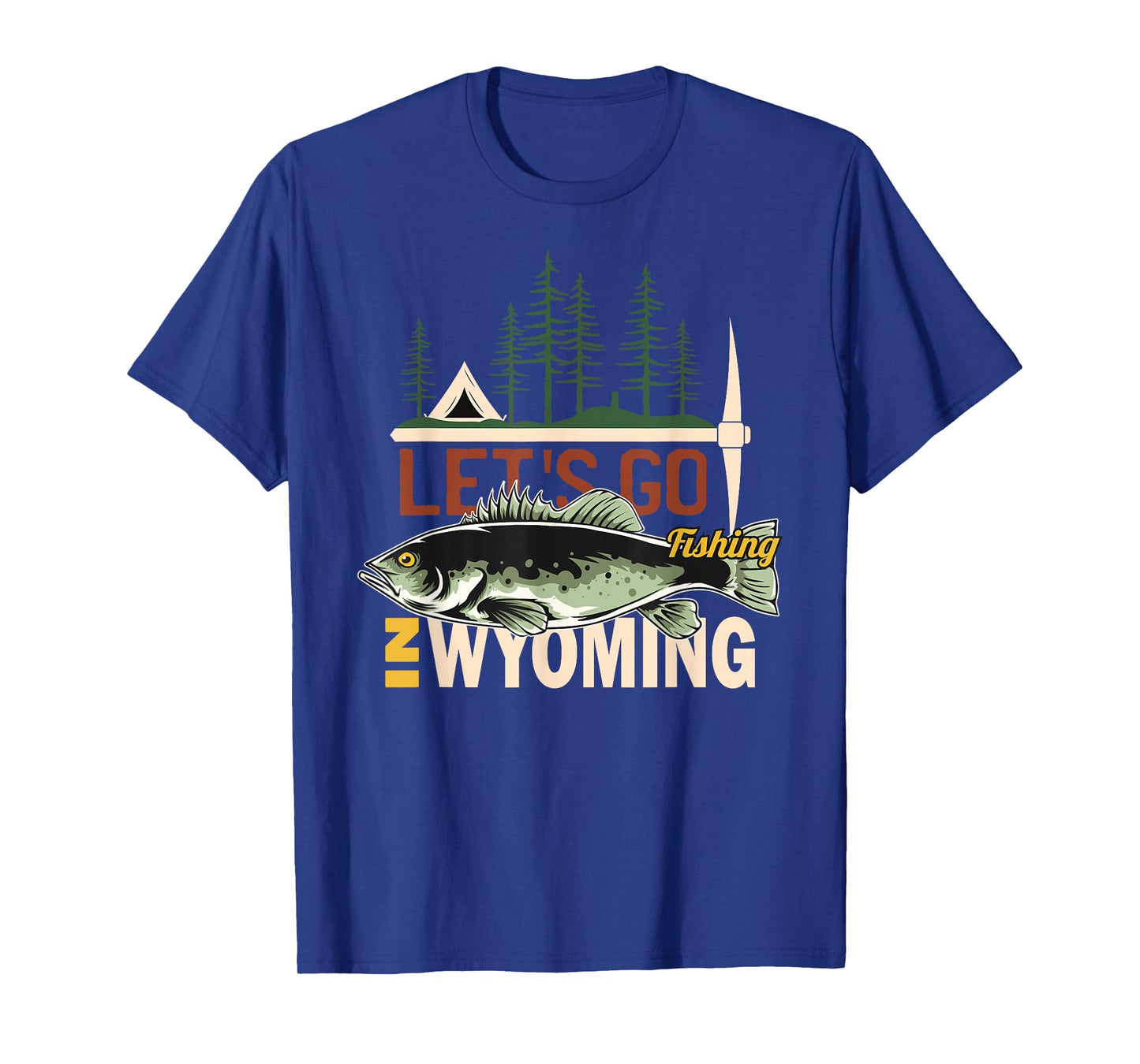 Camping Fishing in Wyoming - Nature Wyoming Fishing T-Shirt