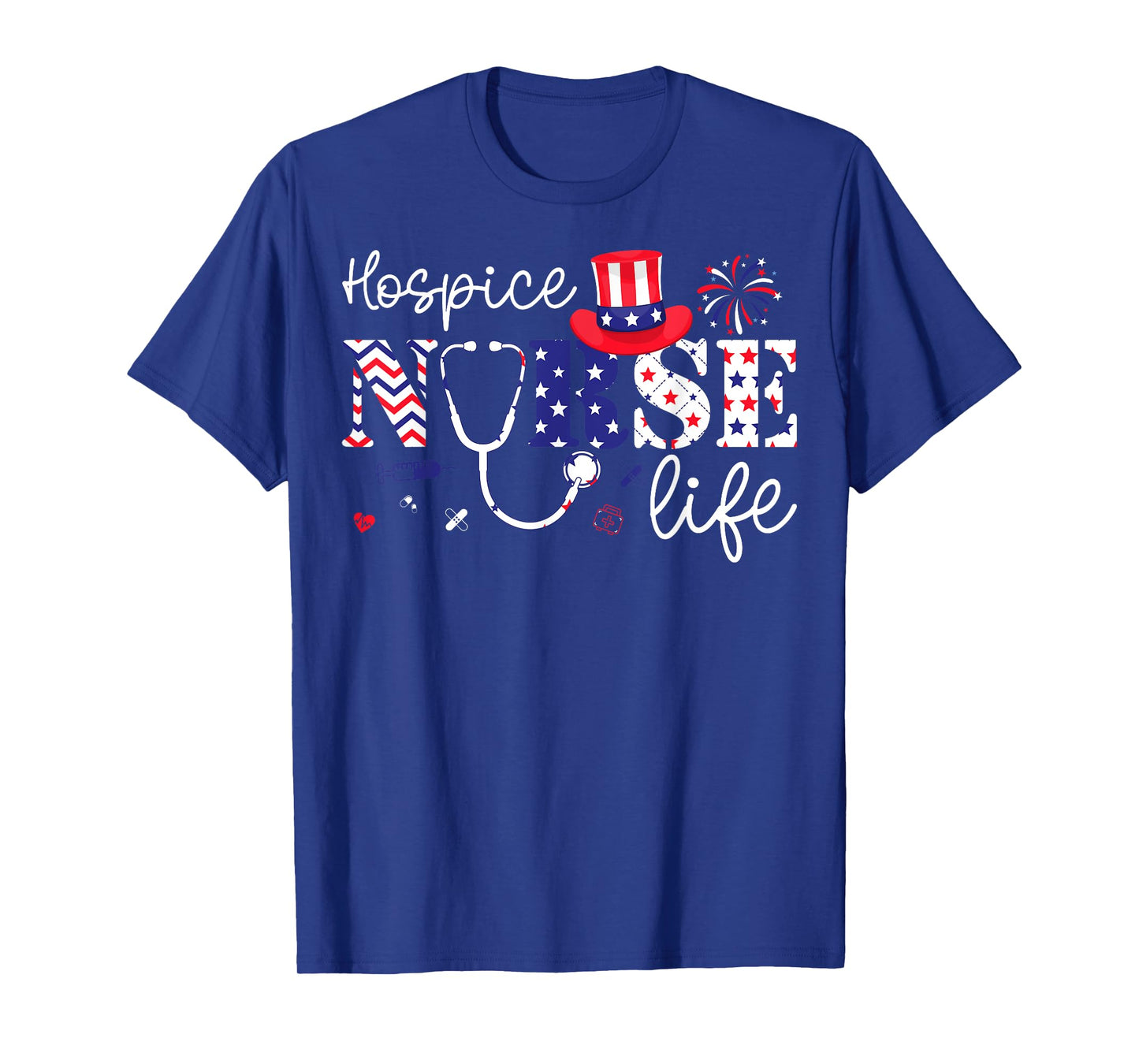 Hospice Nurse Life American Flag USA Patriotic 4th of July T-Shirt