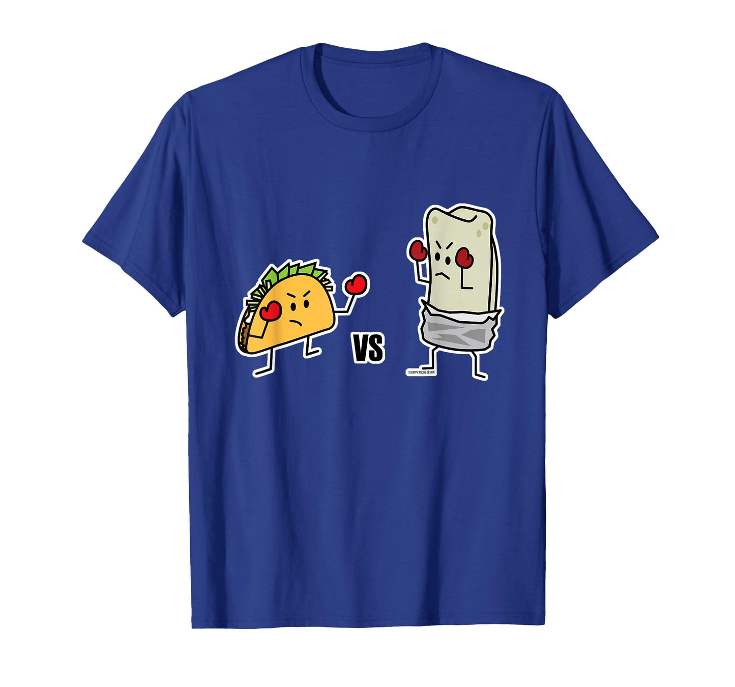 Taco Vs Burrito Boxing Fighters Mexican Beef Carne Tortilla T-Shirt