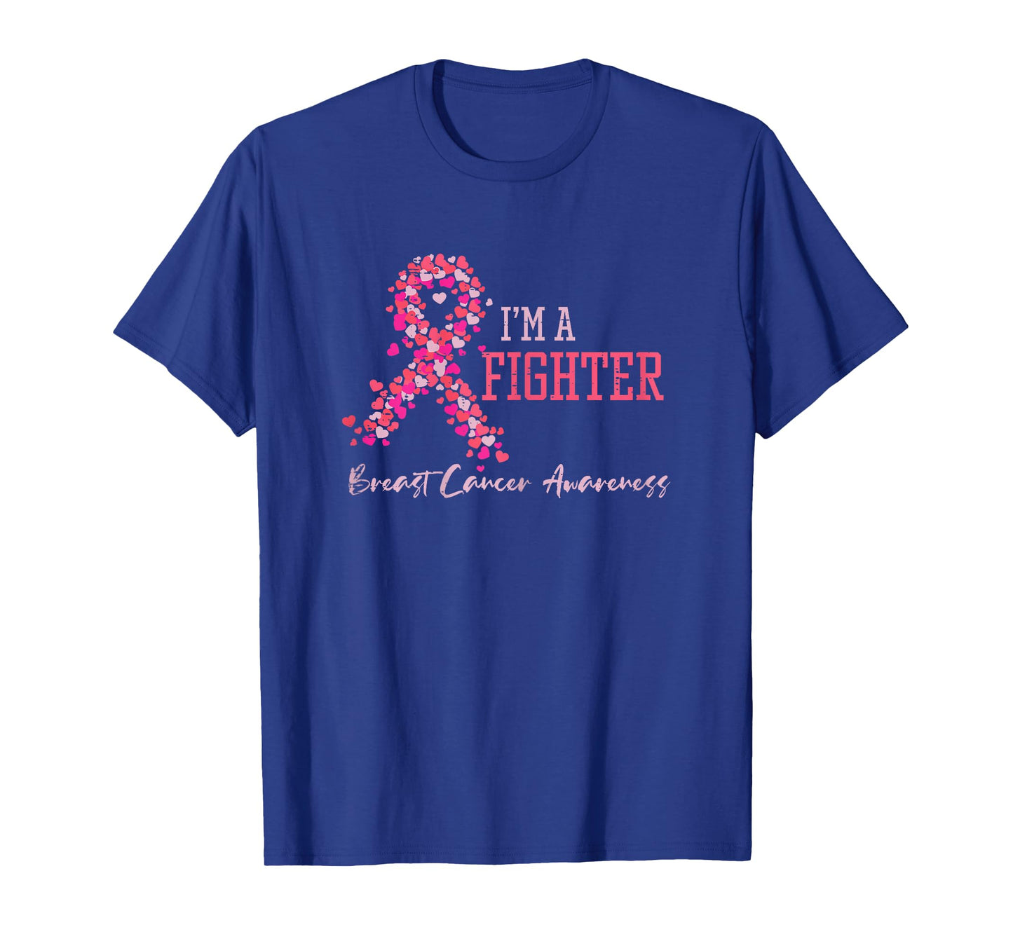 Fighter Pink Ribbon Hearts Breast Cancer Awareness Women T-Shirt