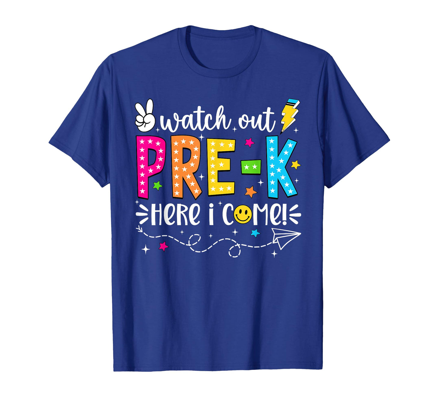 Watch Out Pre-K Here I Come Back To School Boys Girls Kids T-Shirt