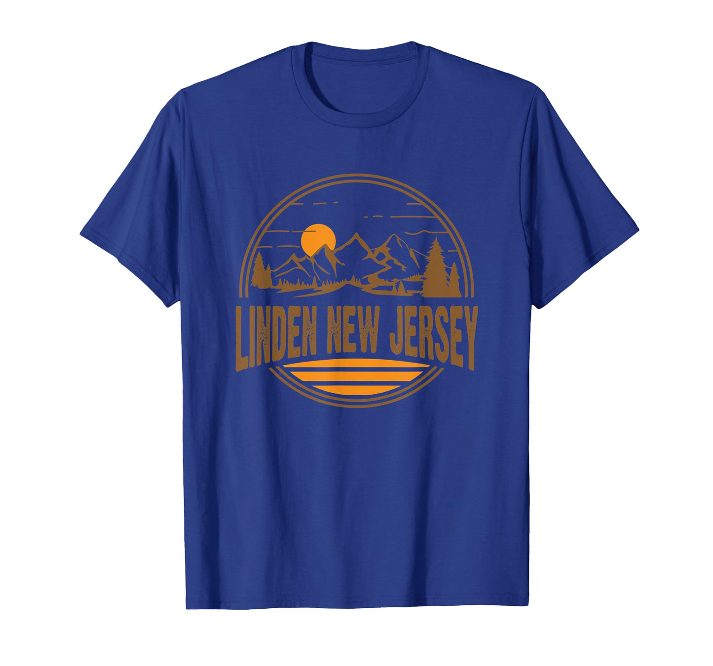 Vintage Linden, New Jersey Mountain Hiking Souvenir Print T-Shirt