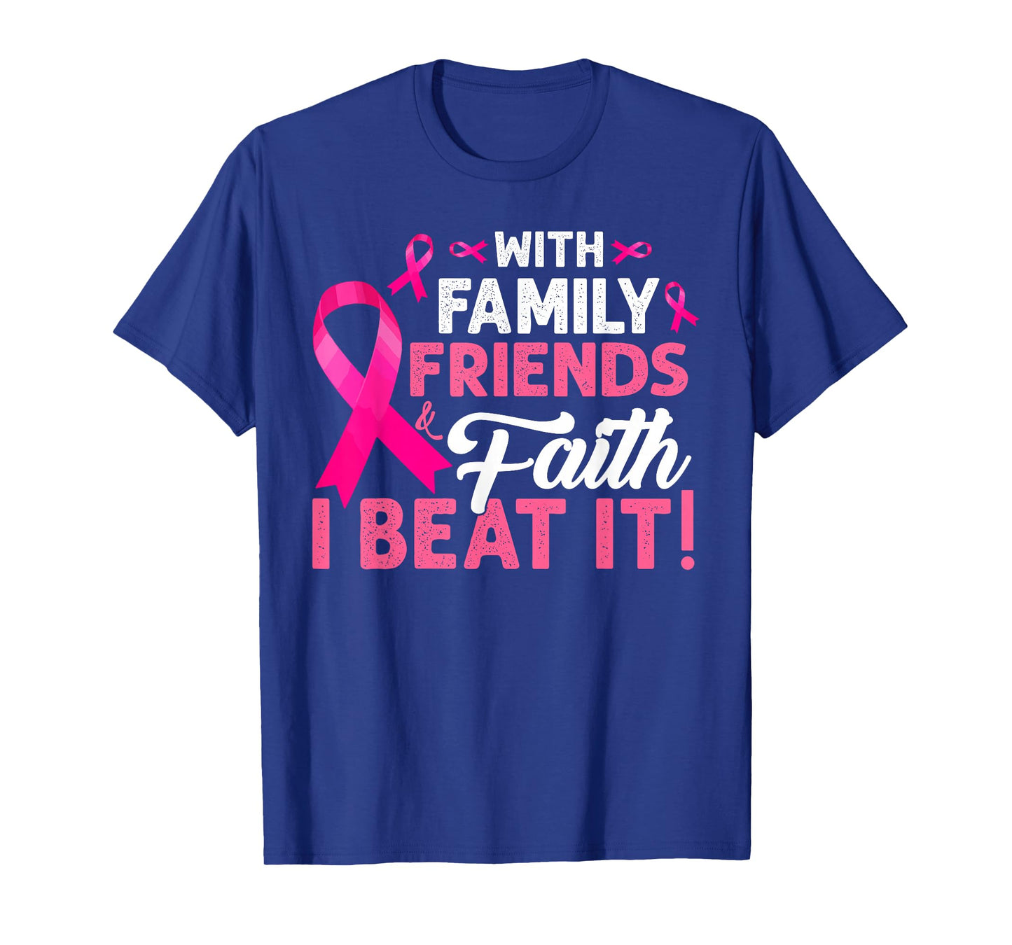 I Beat Breast Cancer Pink Ribbon Breast Cancer Survivor T-Shirt