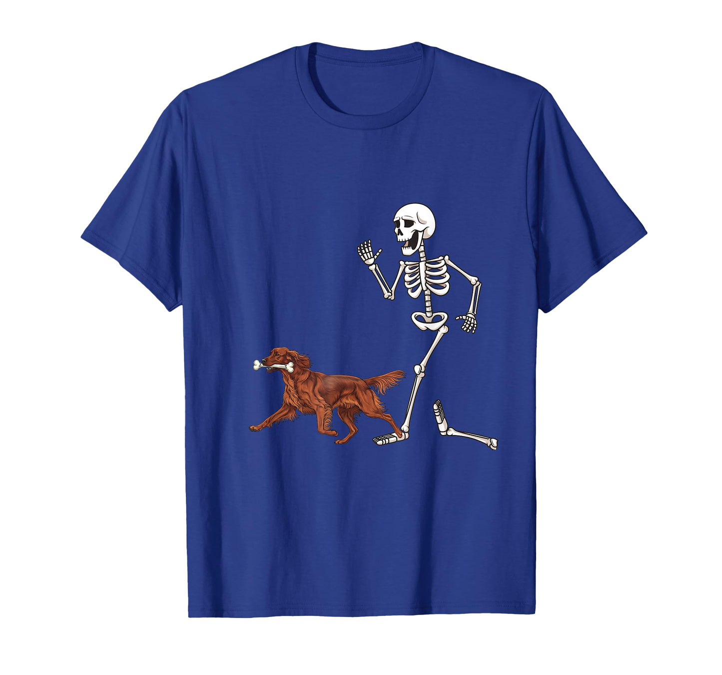Funny Halloween Irish Setter and Skeleton T-Shirt