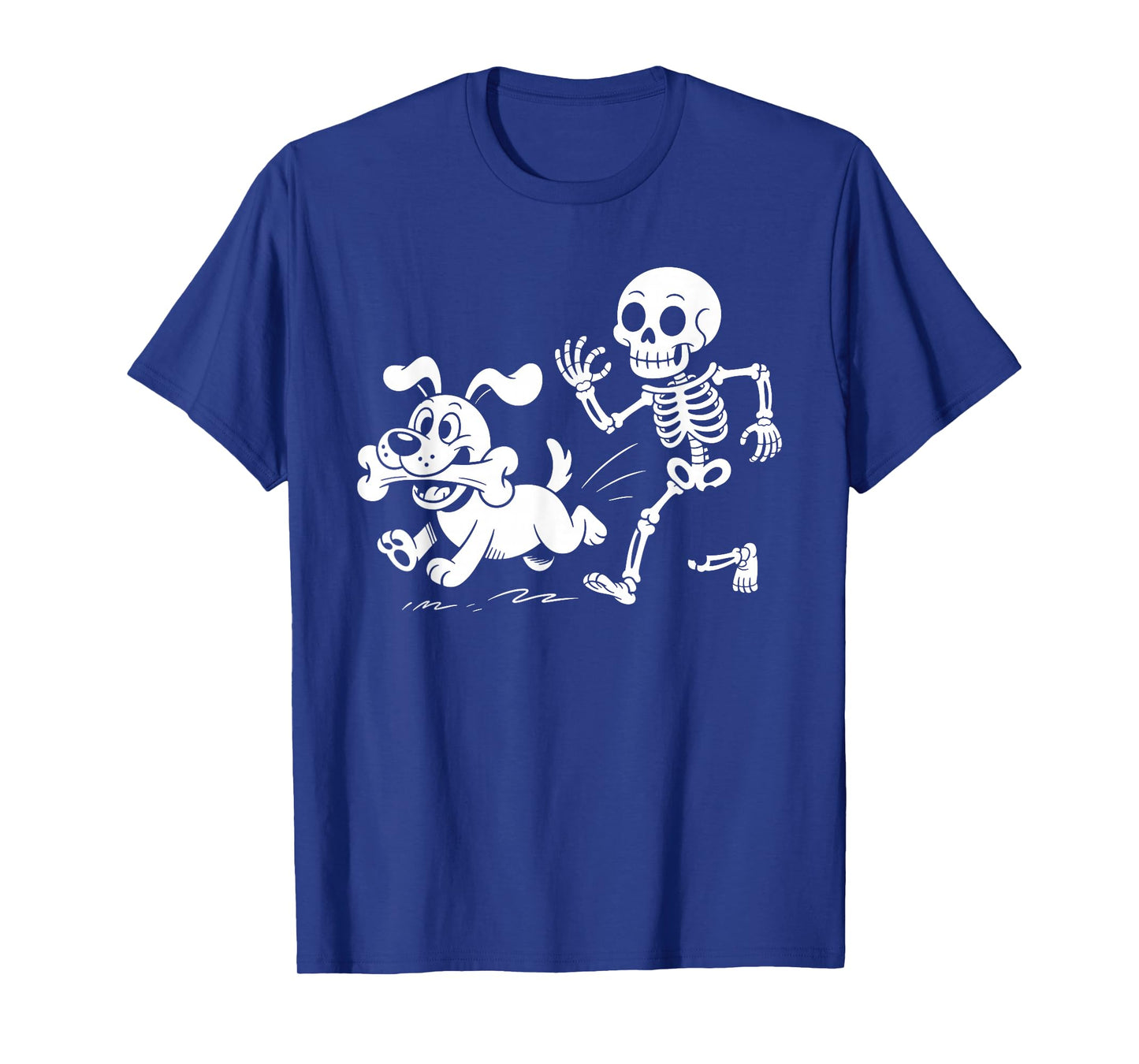 Skeleton Dog Halloween Skeleton Chasing Dog T-Shirt