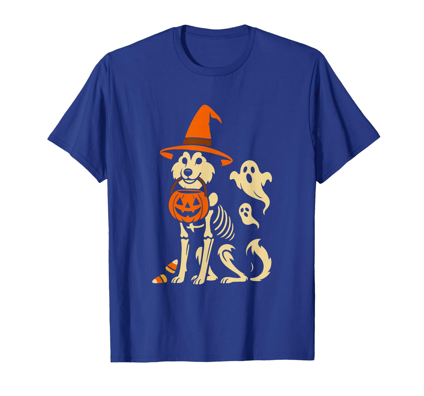 Funny Skeleton Husky Halloween Husky Witch Dog Mom Dog Lover T-Shirt