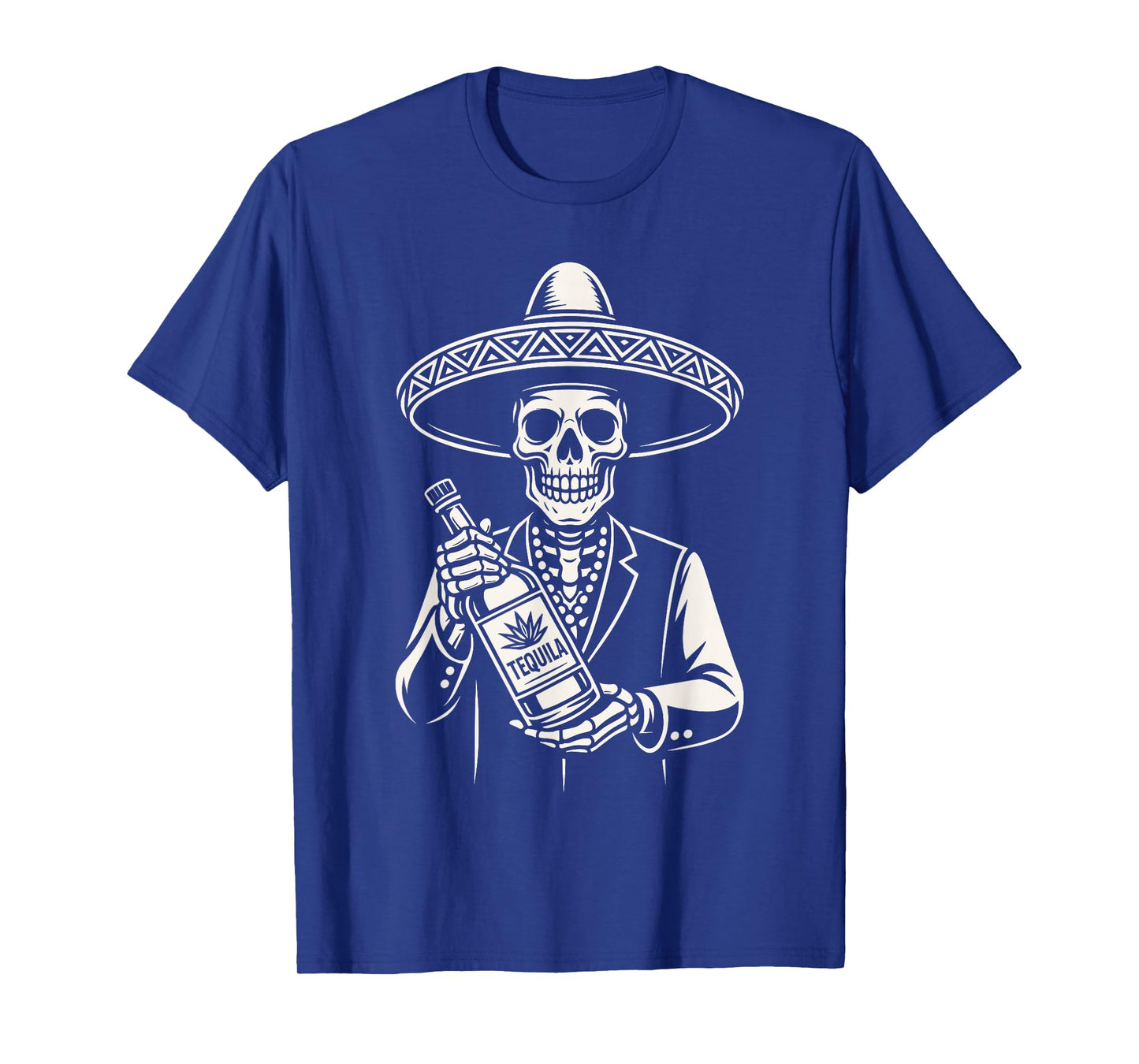 Dia De Los Muertos Sombrero Tequila Costume Mexican Skeleton T-Shirt