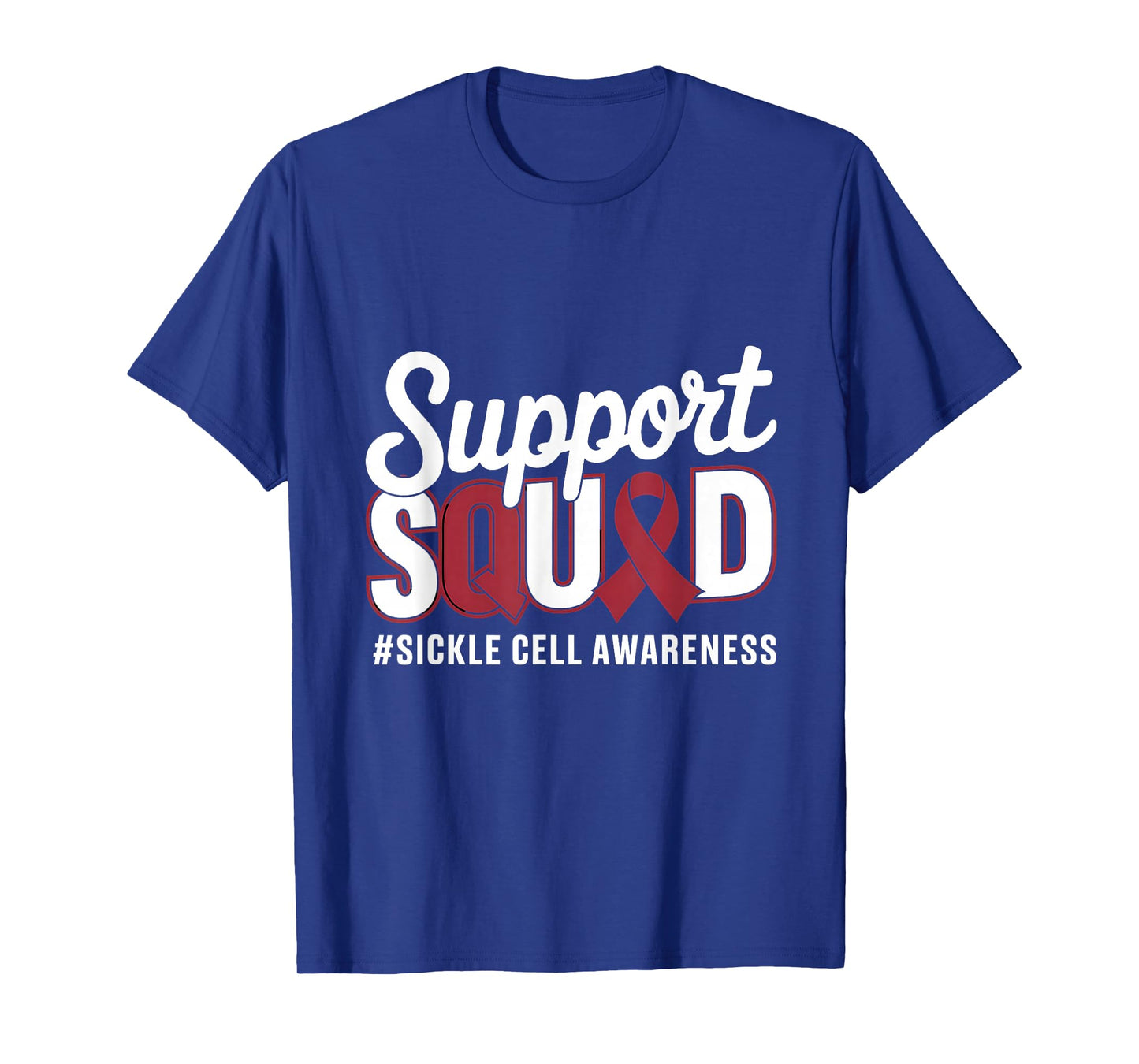 Support Squad Burgundy Ribbon Sickle Cell Awareness T-Shirt
