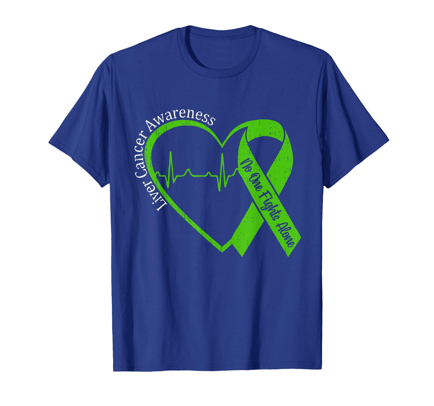 Liver Cancer Awareness Heart Ribbon Green Support Adult Kids T-Shirt