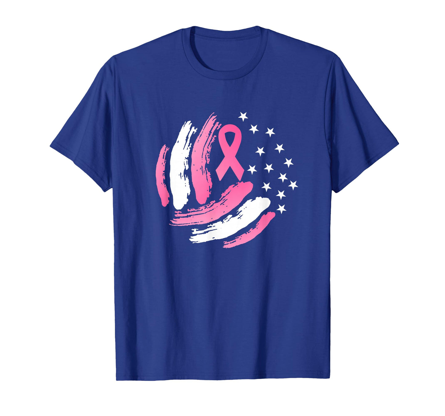 Volleyball Pink Ribbon Breast Cancer Awareness Gift USA Flag T-Shirt