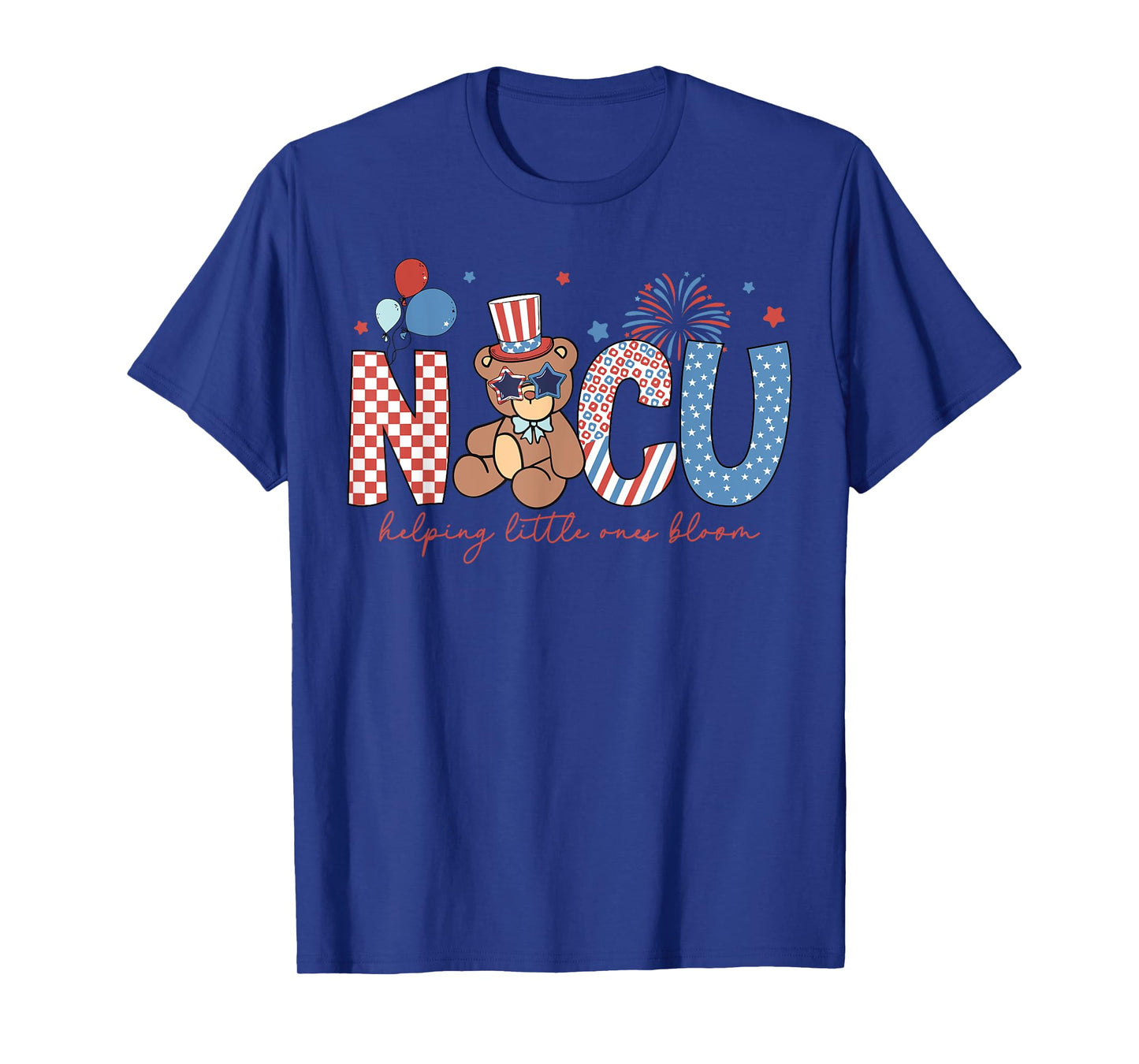 NICU Nurse Firework Milk Bottle Patriotic 4th July USA T-Shirt