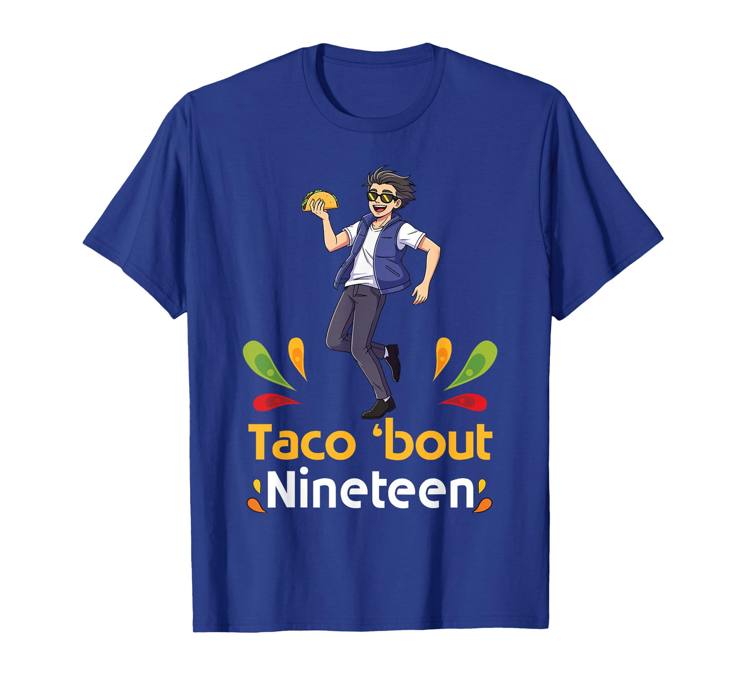 Cute Boy with Tacos Happy Birthday Taco Bout 19 Years Old T-Shirt