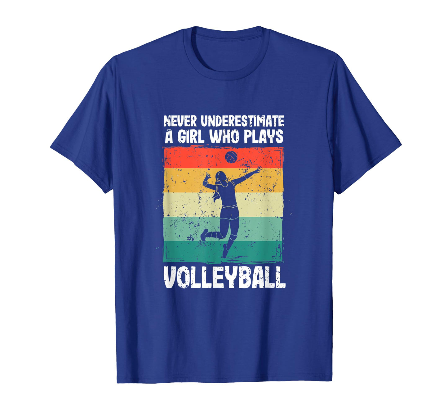 Never Underestimate A Girl Who Plays Volleyball Player Girls T-Shirt