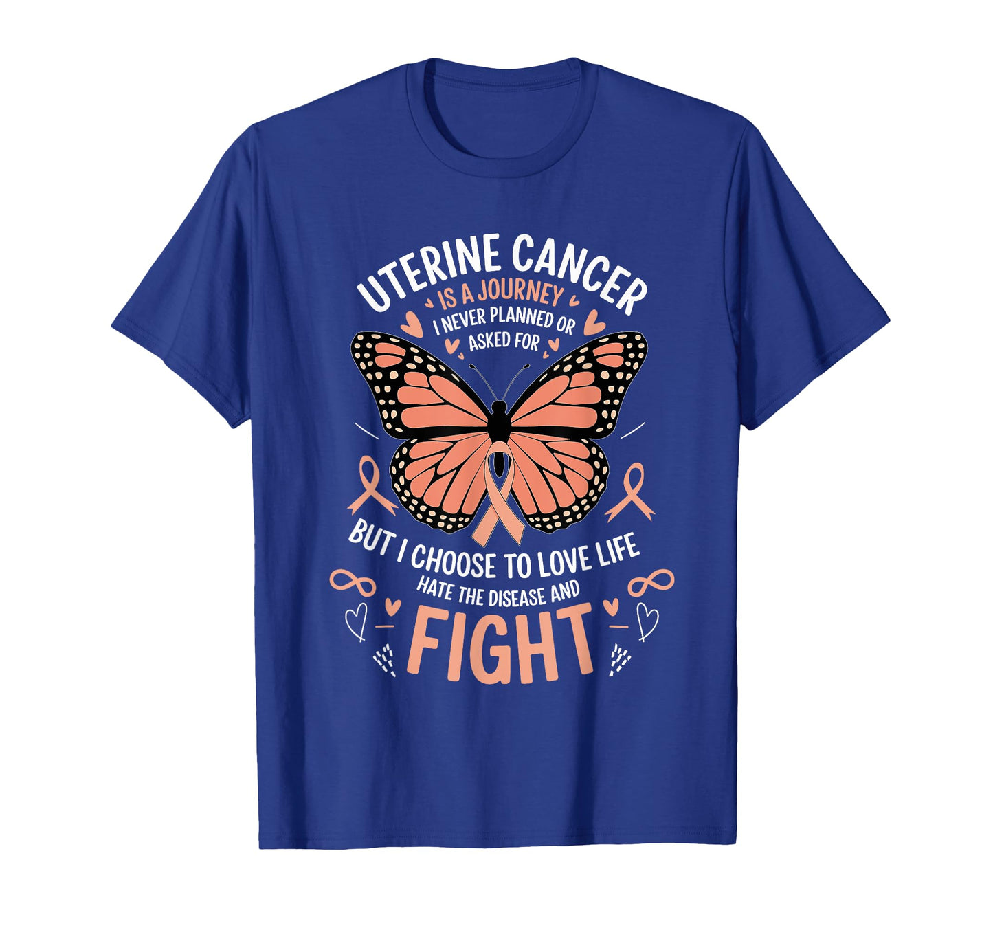 Uterine Cancer Survivor Peach Ribbon T-Shirt