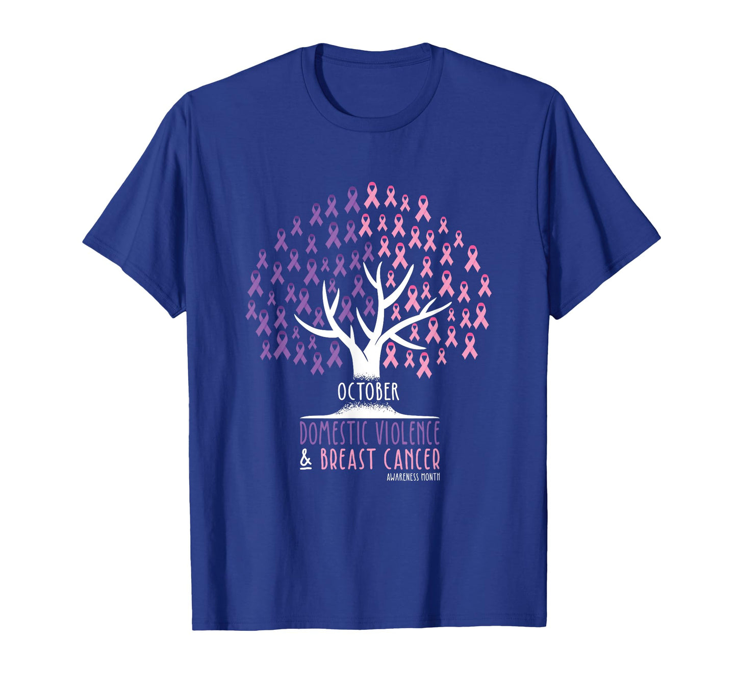 Ribbon Tree - Breast Cancer and Domestic Violence Awareness T-Shirt