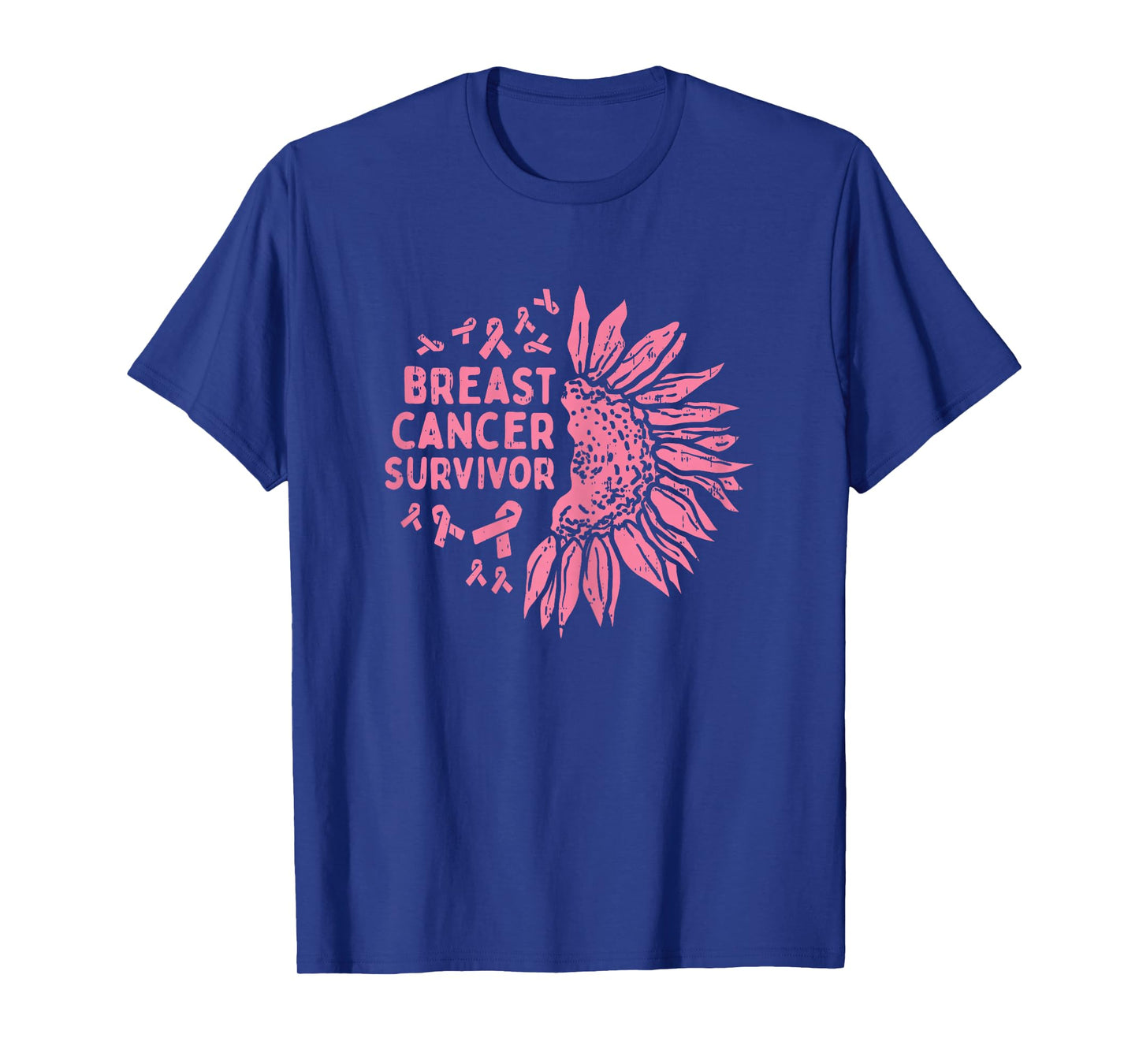 Sunflower Breast Cancer Survivor Pink Ribbon Awareness Women T-Shirt
