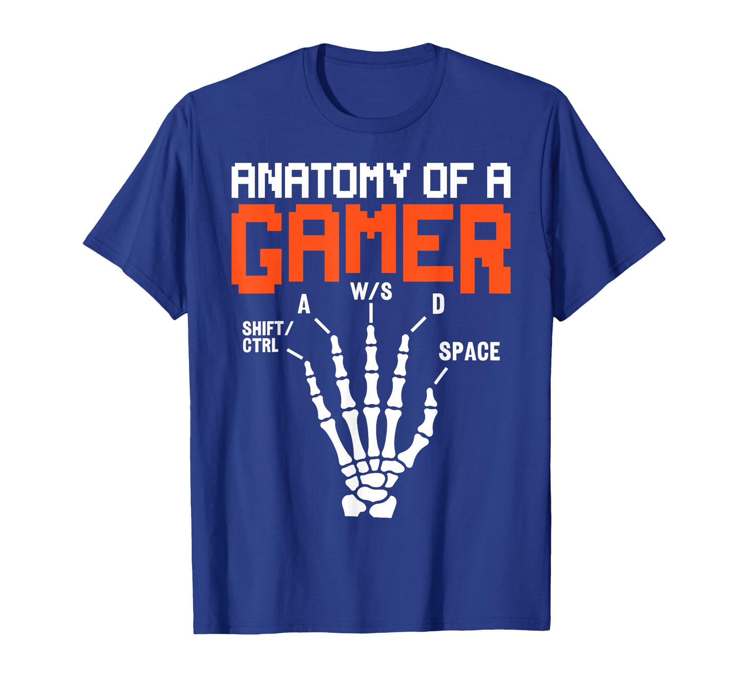 Funny Gamer Shirt Anatomy of a Gamer Skeleton Hand Gaming T-Shirt