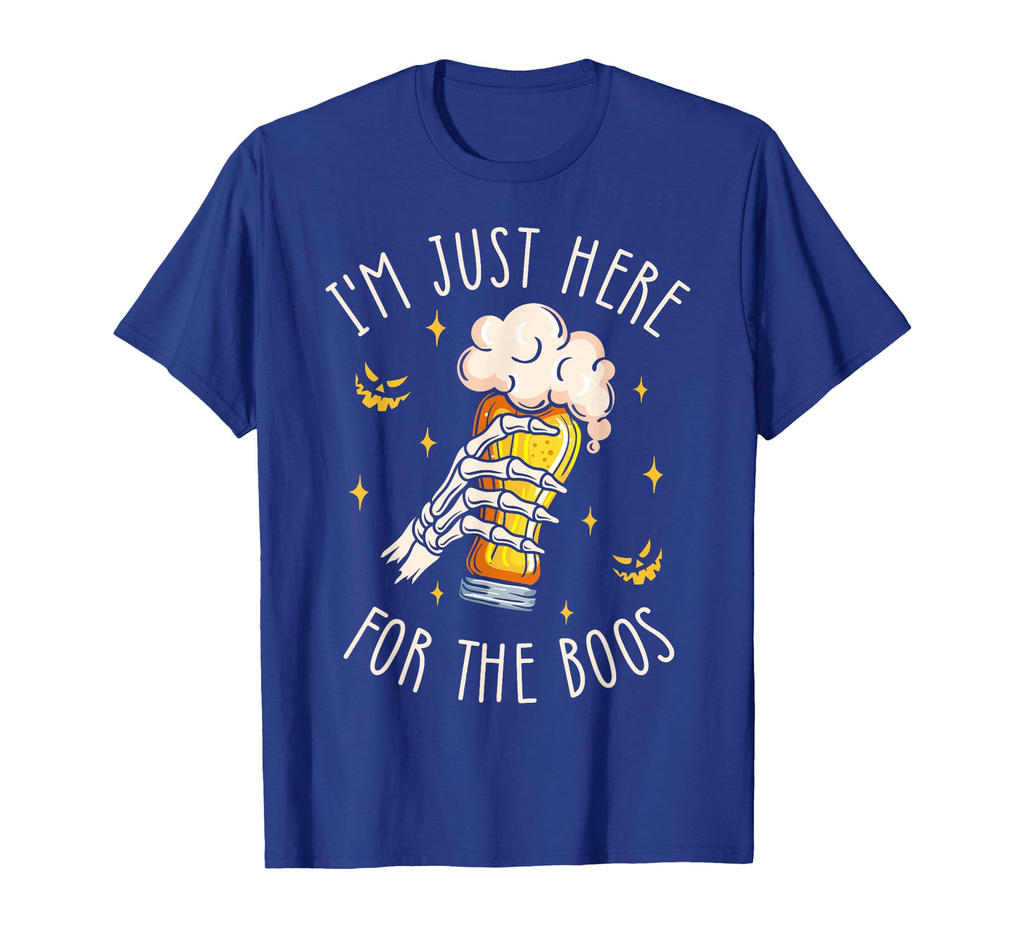 I'm Just Here for The Boos Funny Halloween Beer Skeleton T-Shirt