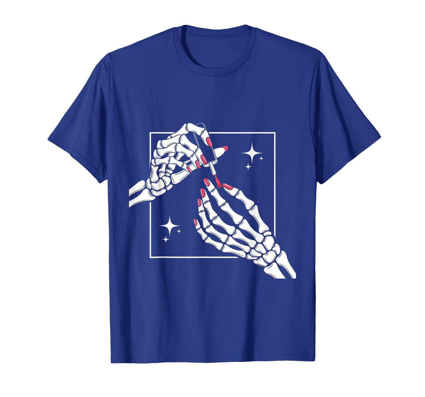 Skeleton Hands Manicure Red Nails Polish Gothic Halloween T-Shirt