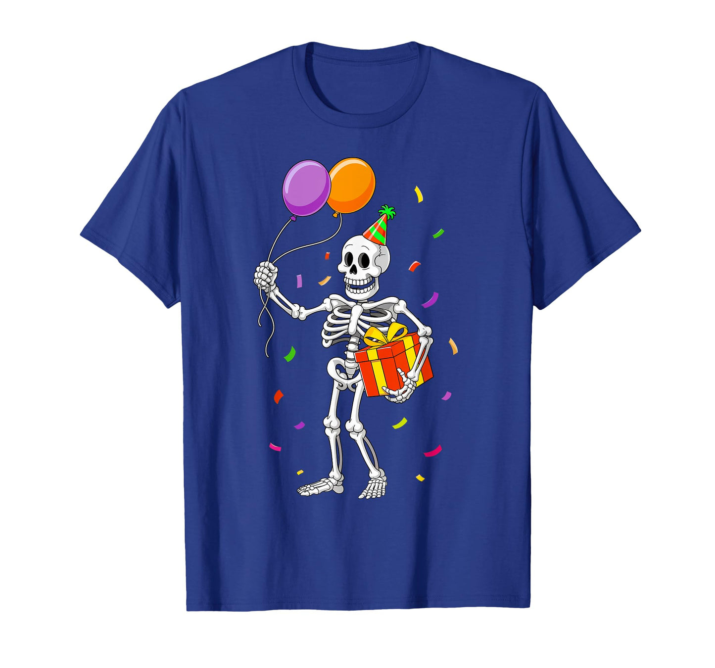 Spooky Halloween Skeleton Funny Birthday Party Skull Bday T-Shirt