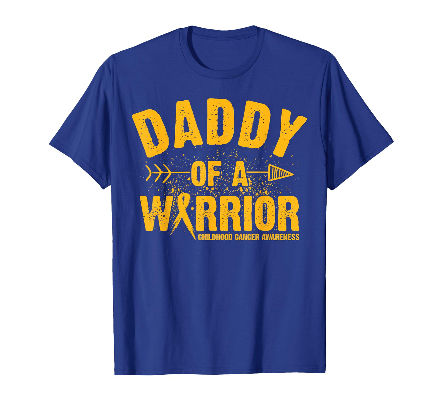 Daddy of A Warrior Childhood Cancer Awareness Ribbon Vintage T-Shirt