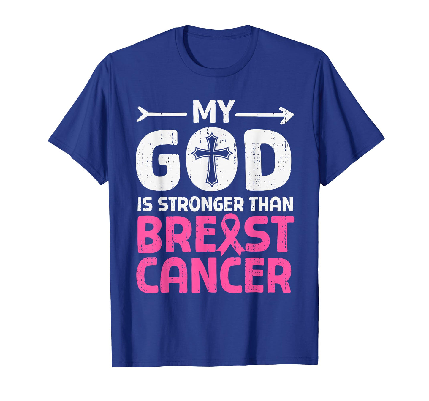 God Stronger Breast Cancer Awareness Christian Religious T-Shirt