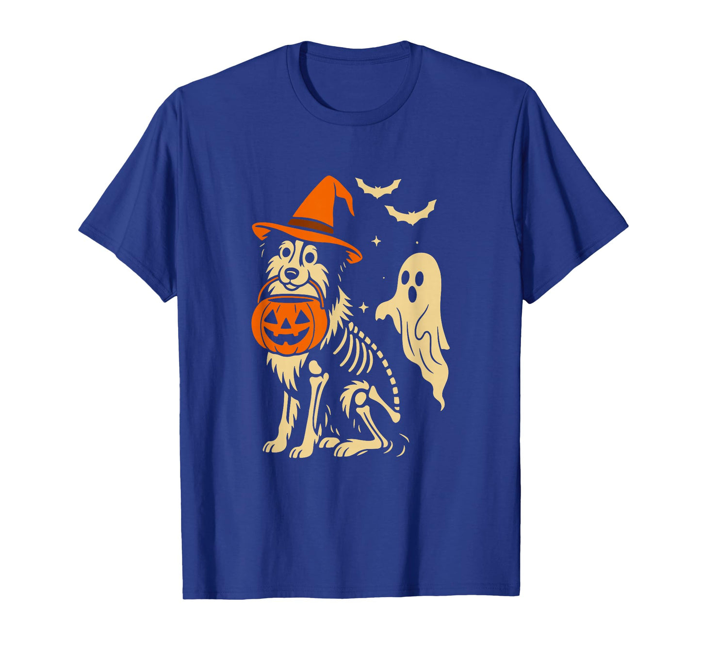 Funny Skeleton Australian Shepherd Halloween Aussie Witch T-Shirt