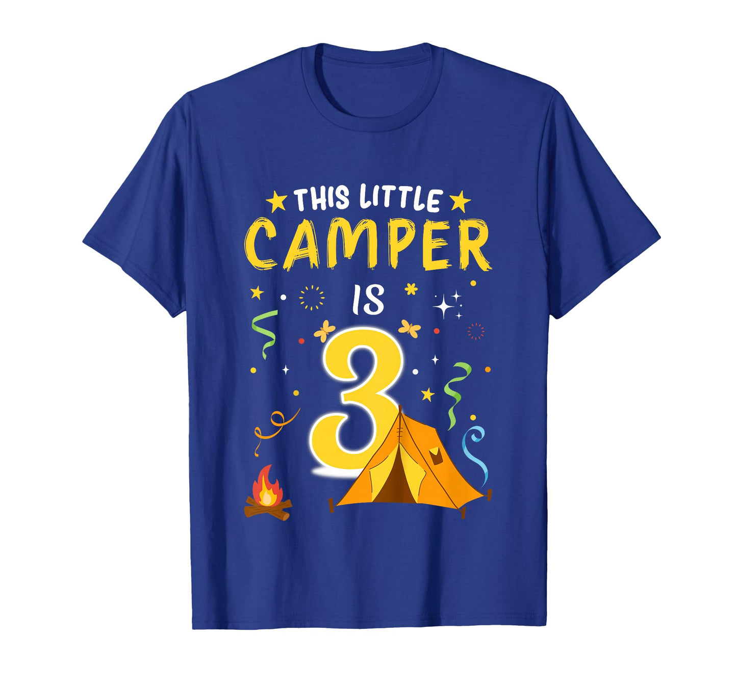 Kids 3 Year Old Camper Kids 3rd Birthday Camping Costume T-Shirt