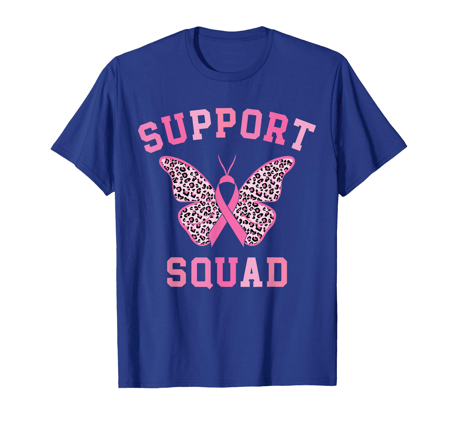 Support Squad Breast Cancer Awareness Pink Ribbon Butterfly T-Shirt