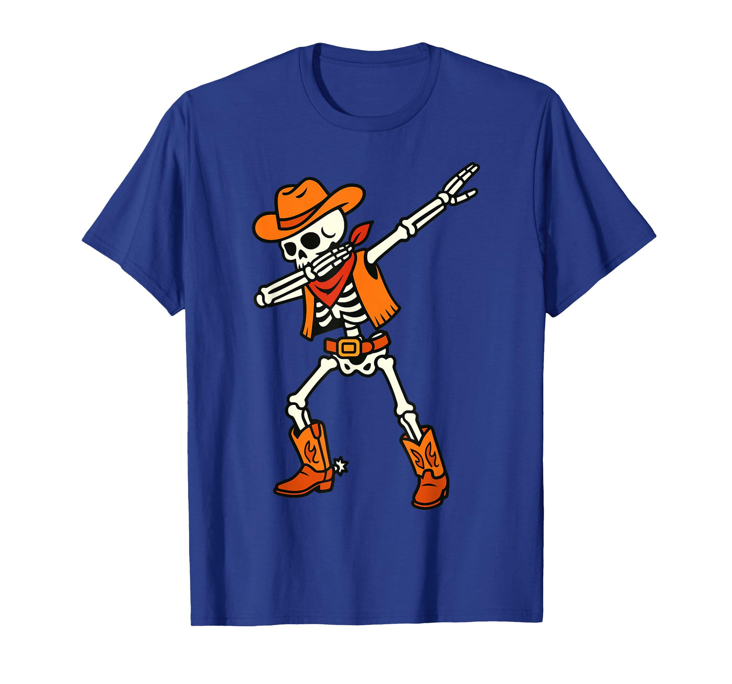 Skeleton Cowboy Dab Funny Halloween Western Style T-Shirt