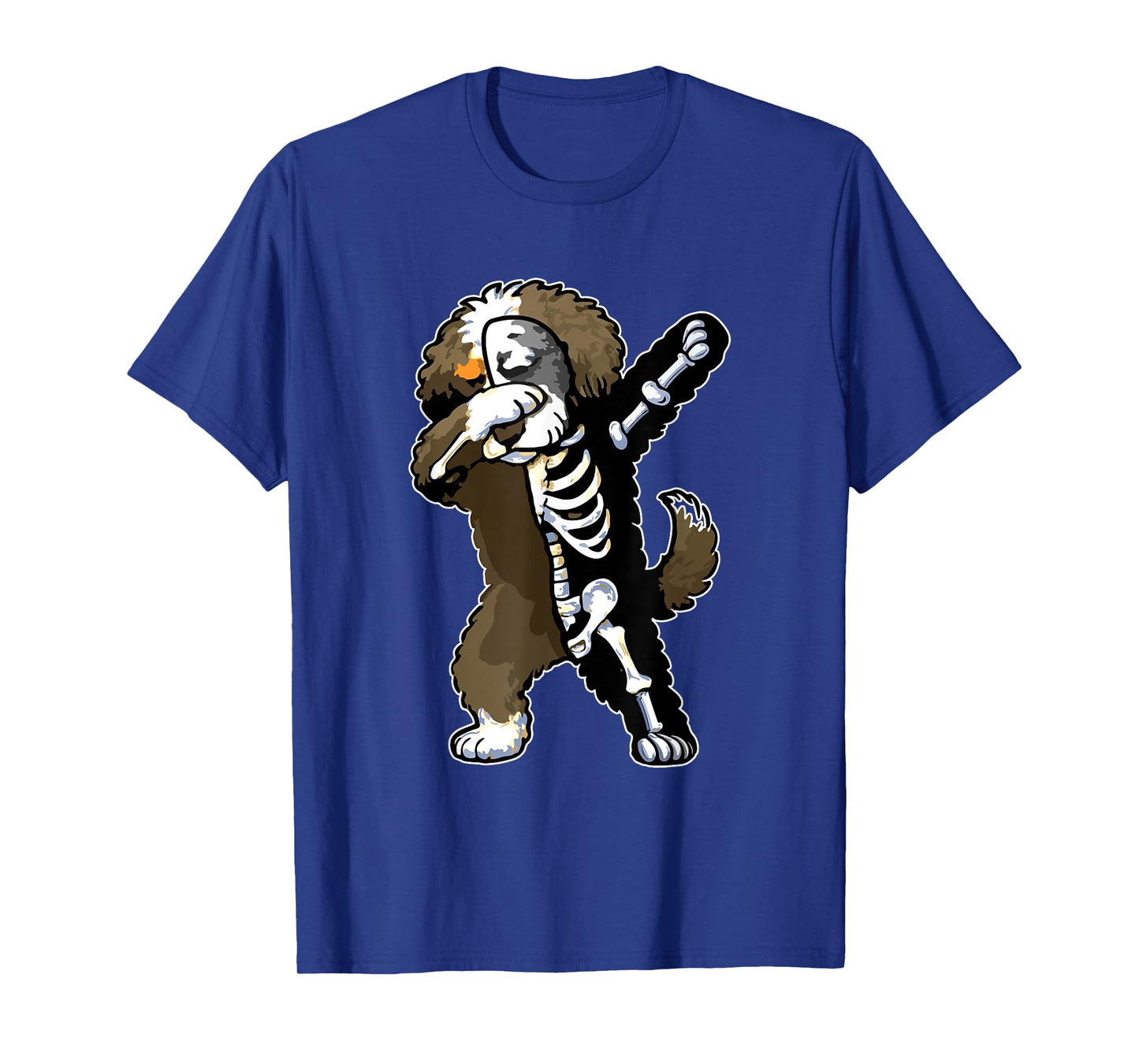 Dabbing Bernedoodle Half Skeleton Halloween Costume Owner T-Shirt