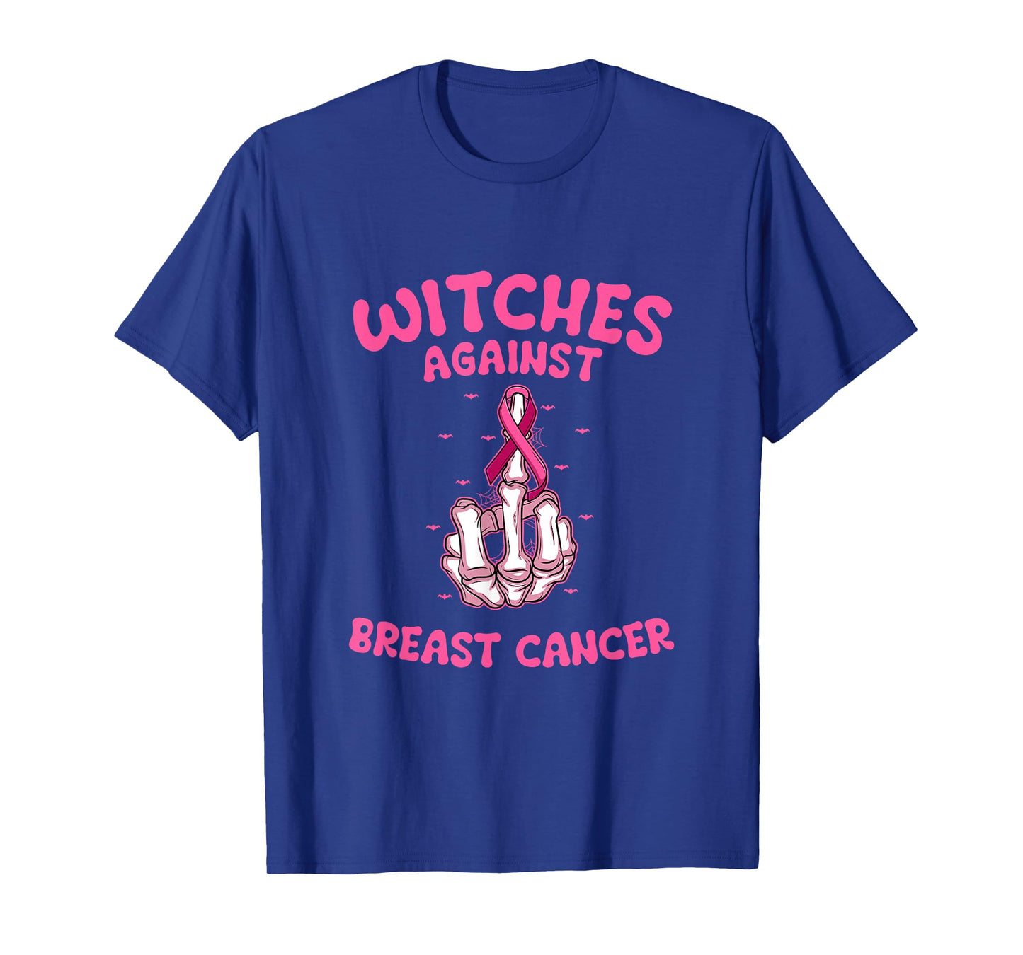 Funny Skeleton Breast Cancer Pink Ribbon Awareness Witches T-Shirt