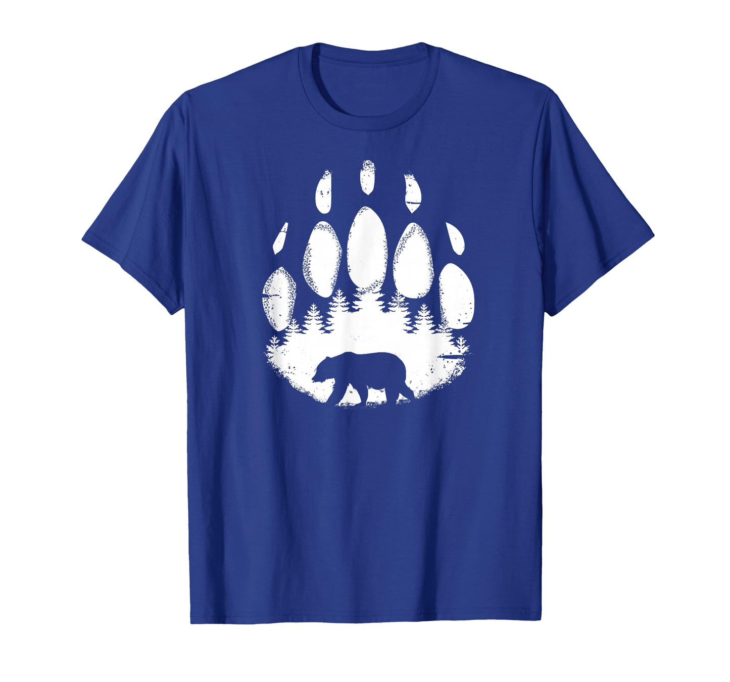 Bear Paw White Print Forest Animal Silhouette T-shirt T-Shirt