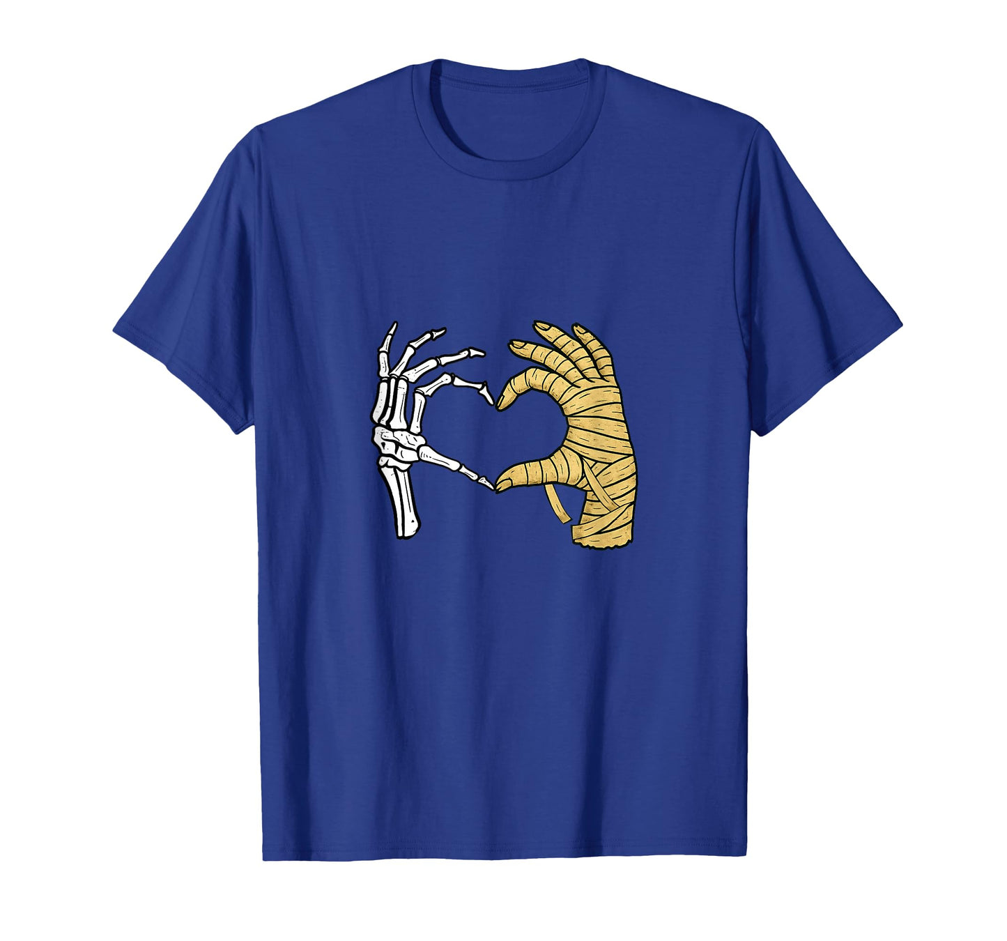 Skeleton Hands Mummy Heart Sign Retro Halloween Costume T-Shirt