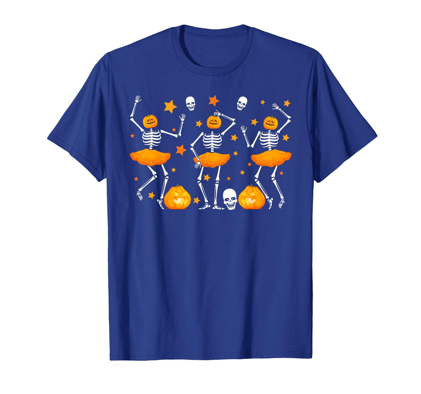 Funny Pumpkin Skeletons Ballerina Happy Halloween Day Girls T-Shirt