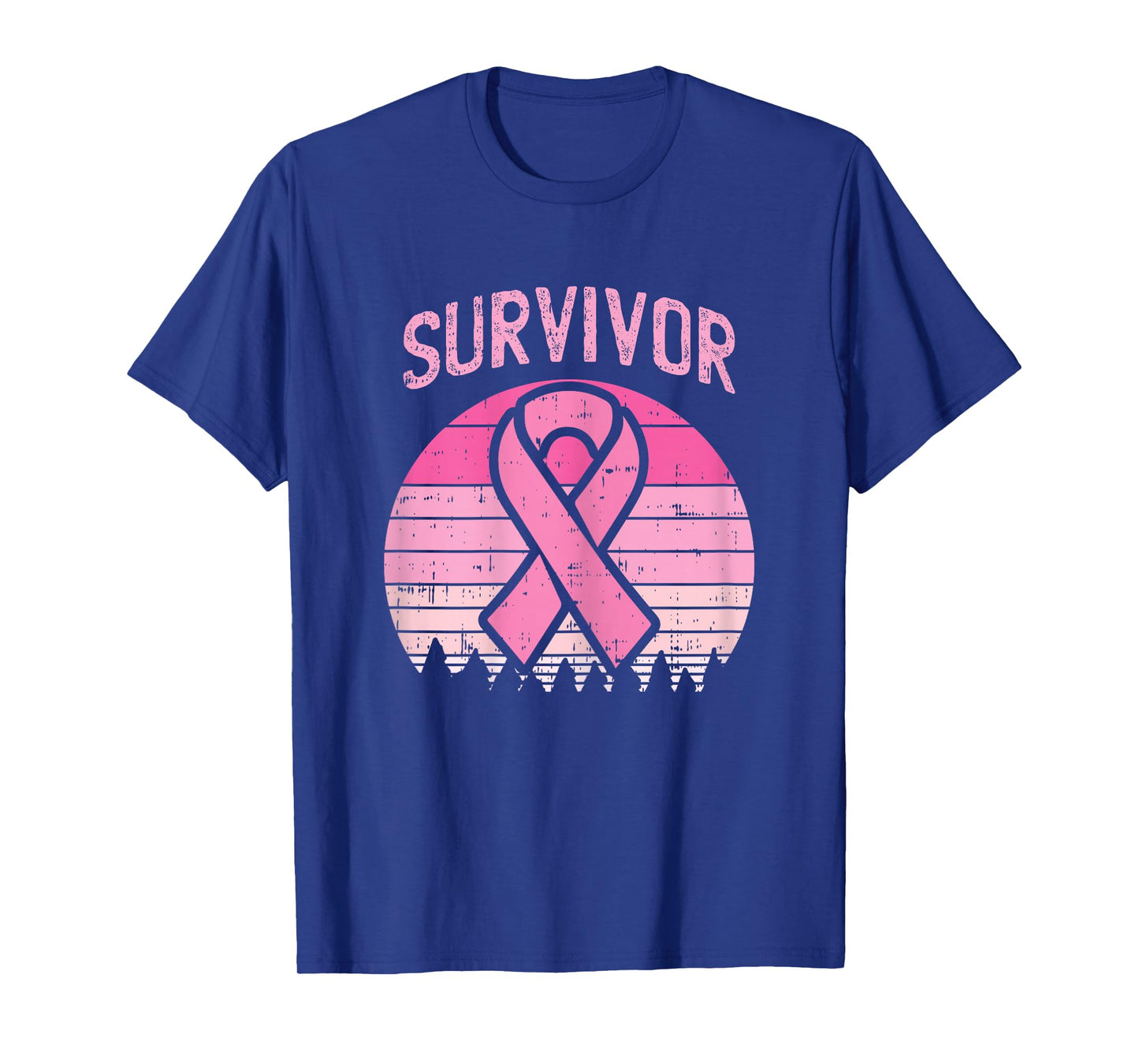Survivor Retro Breast Cancer Pink Ribbon Awareness Women T-Shirt