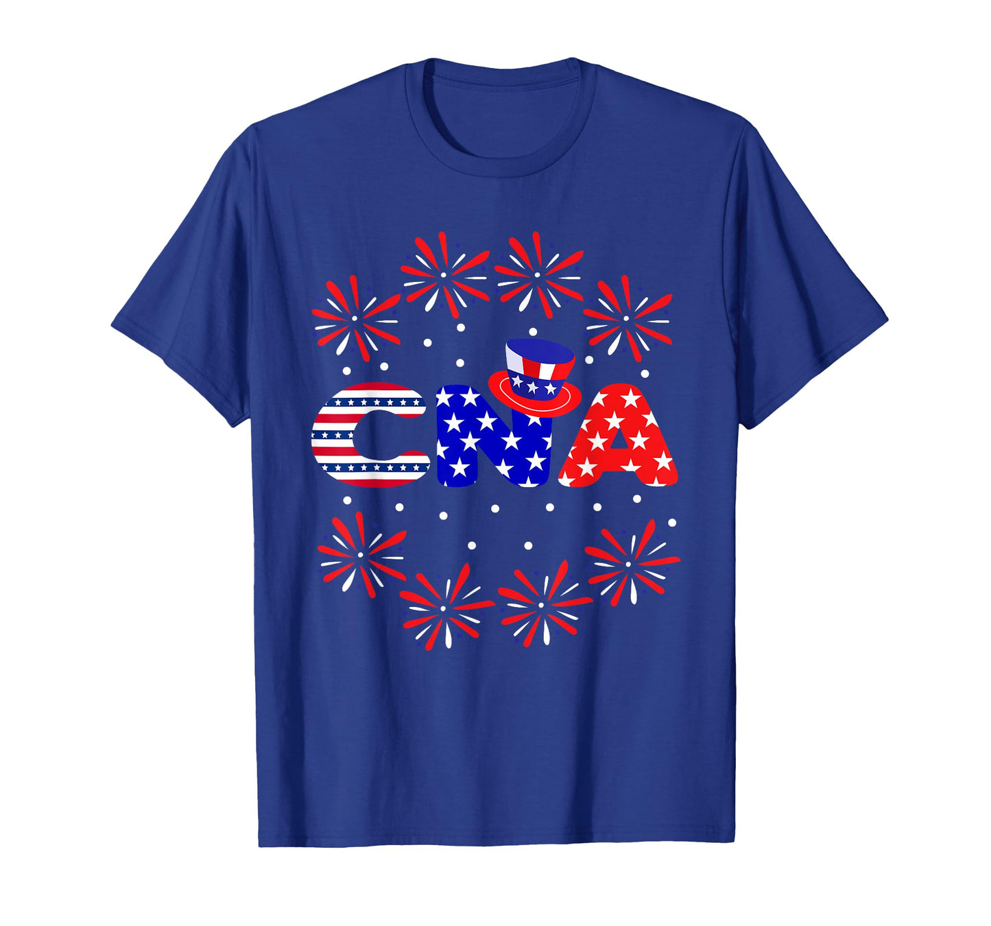 4th Of July CNA Nurse Red White Blue USA Flag Patriotic T-Shirt for Women Men