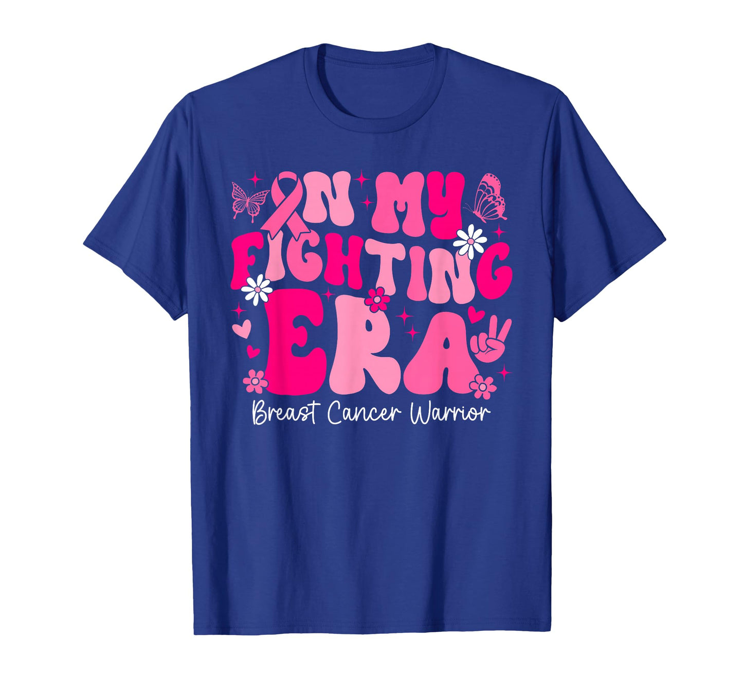 In My Fighting Era Breast Cancer Awareness Warrior Groovy T-Shirt