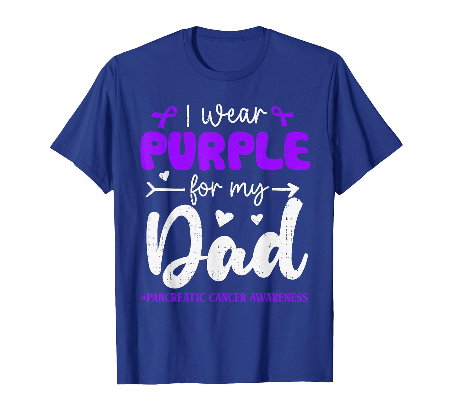 I Wear Purple for Dad Pancreatic Cancer Awareness Family T-Shirt